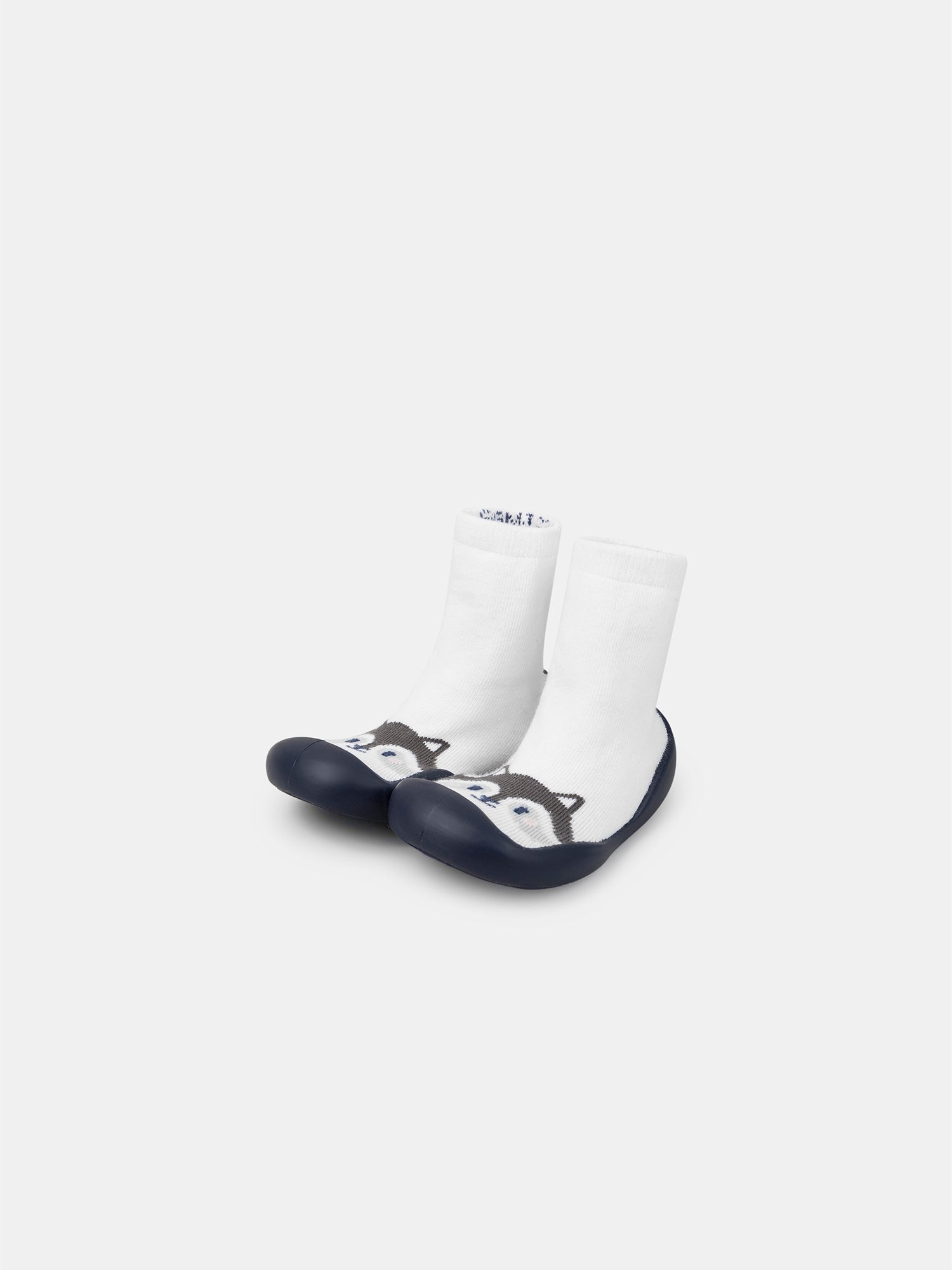 Calcetines blancos con cabeza de mapache Bebé Niño