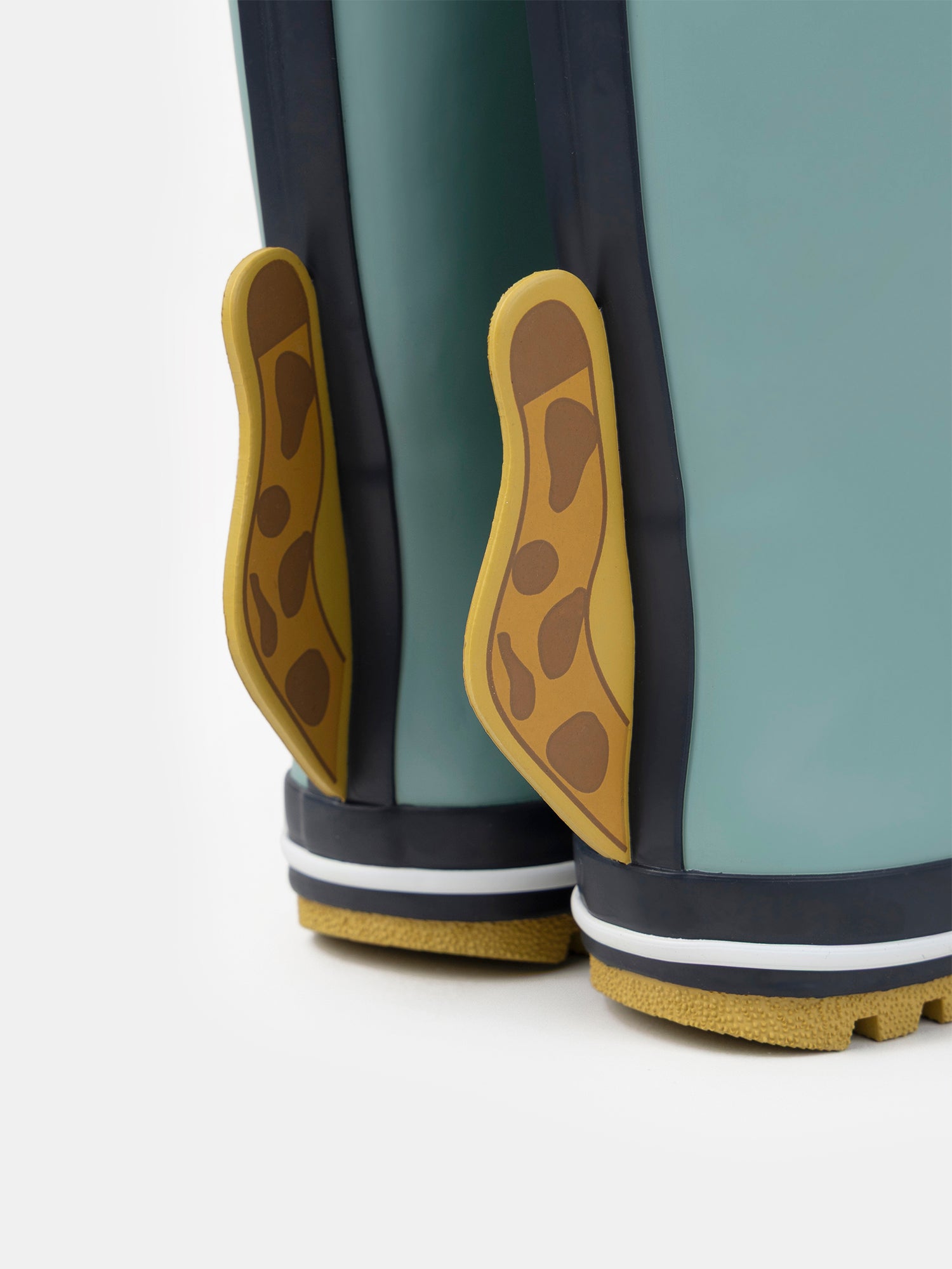 Botas de lluvia azules con parche de cabeza de leopardo para niño