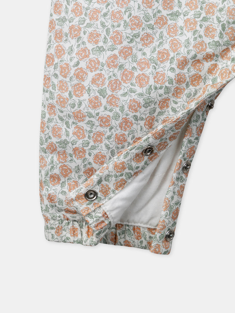 Conjunto de combinación con estampado floral + body + diadema para niña recién nacida