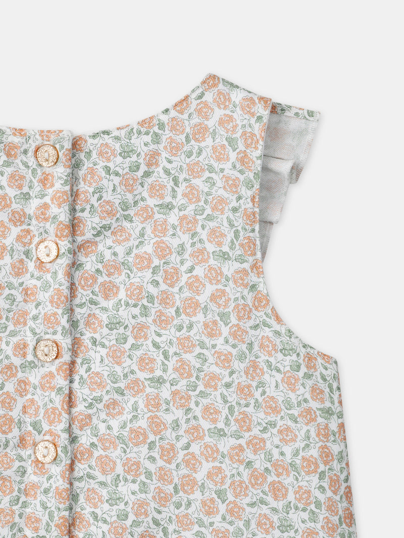 Conjunto de combinación con estampado floral + body + diadema para niña recién nacida