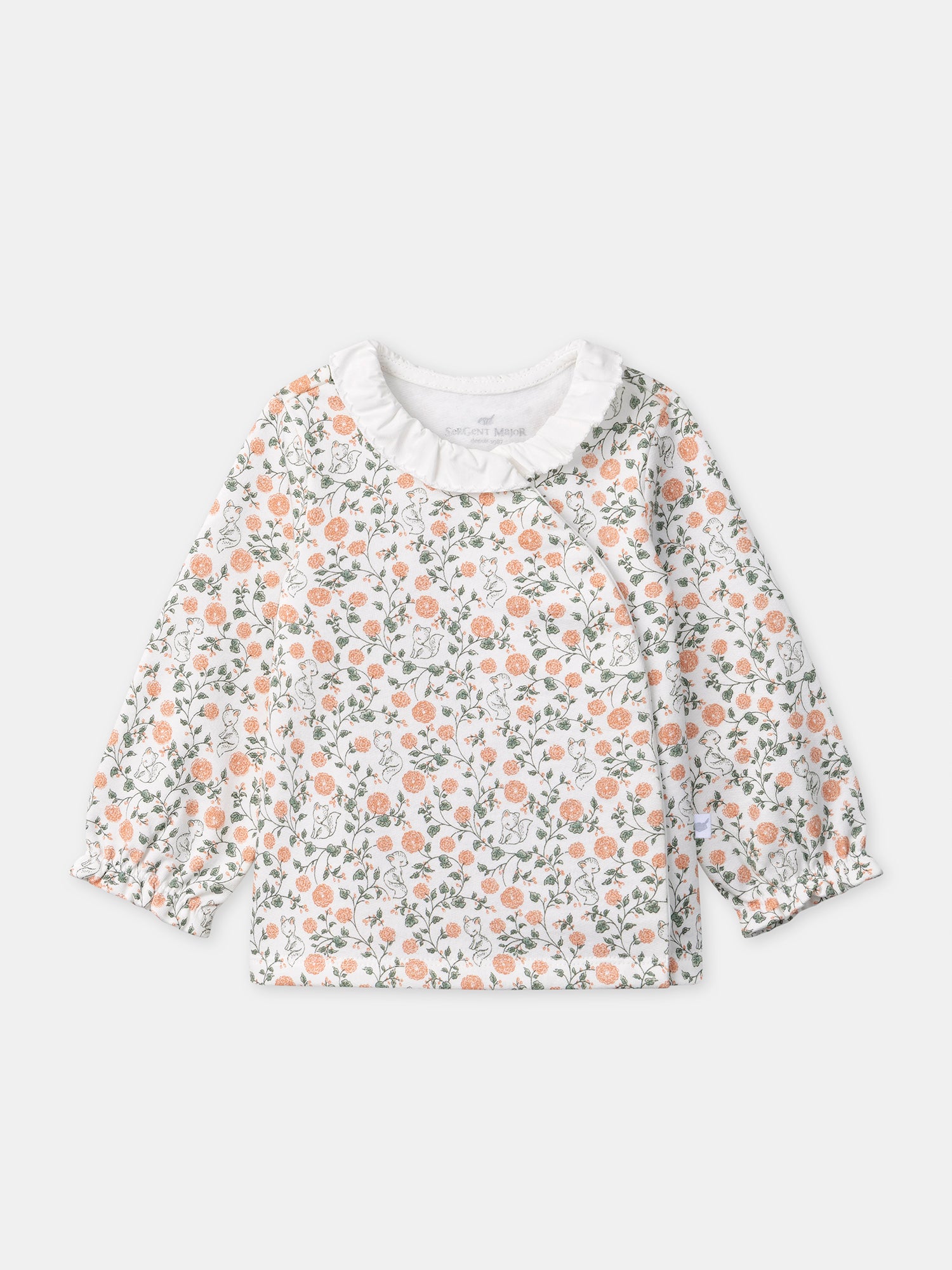 Conjunto de sudadera con estampado floral + leggins + calcetines para recién nacidas