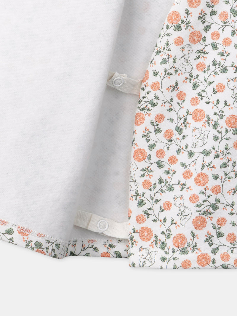 Conjunto de sudadera de estampado floral + leggings + calcetines para niña recién nacida