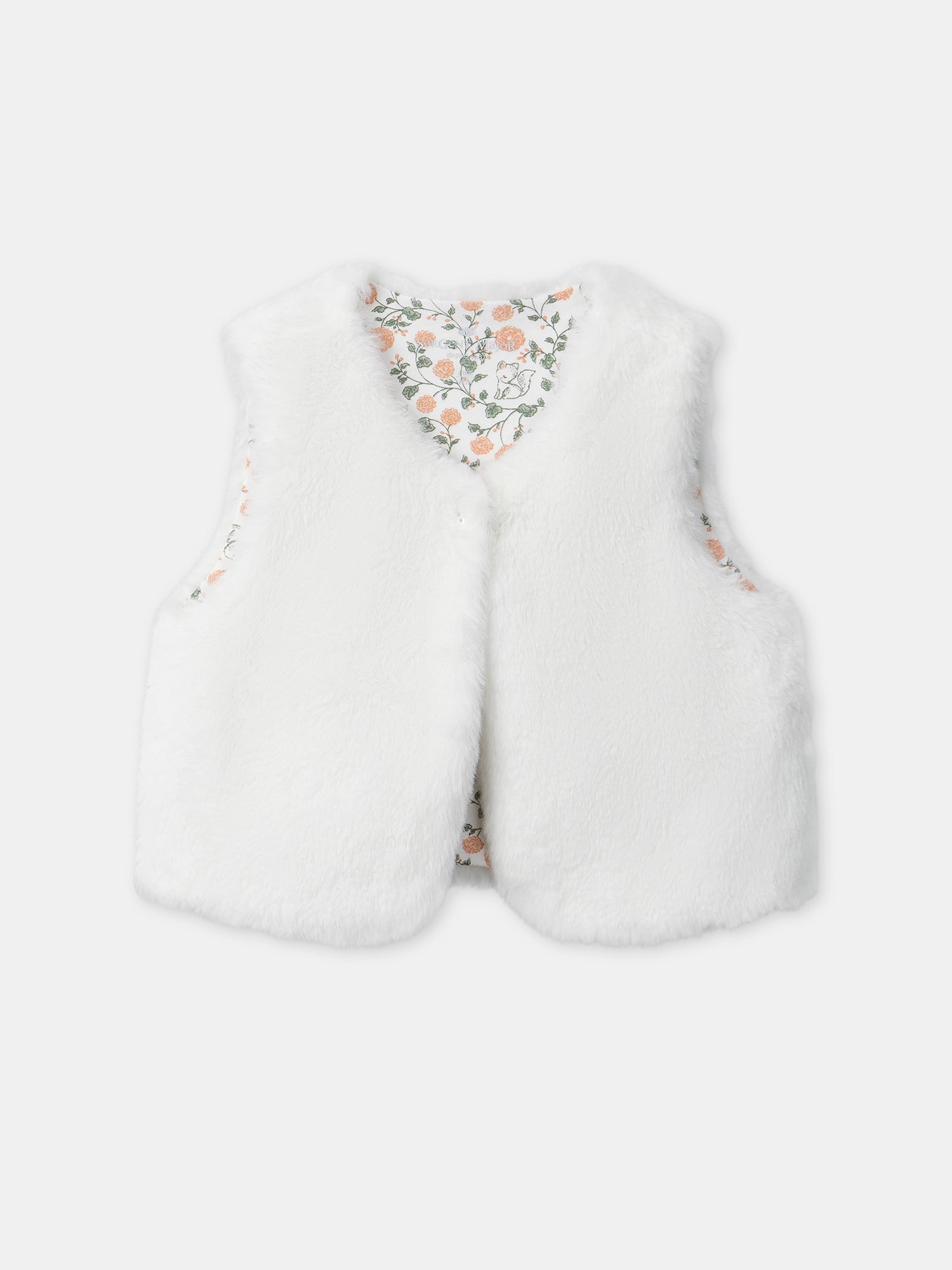 Conjunto de vestido con estampado floral + chaleco + medias para recién nacidas
