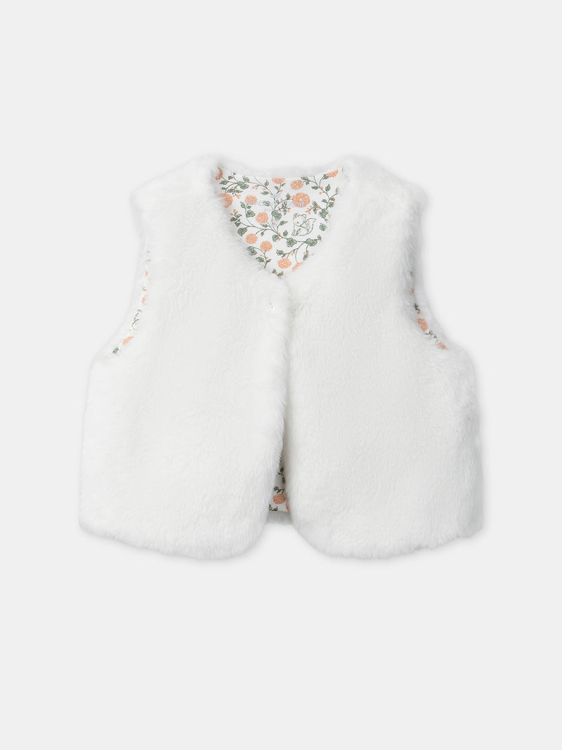 Conjunto de vestido con estampado de flores + cárdigan + medias para niña
