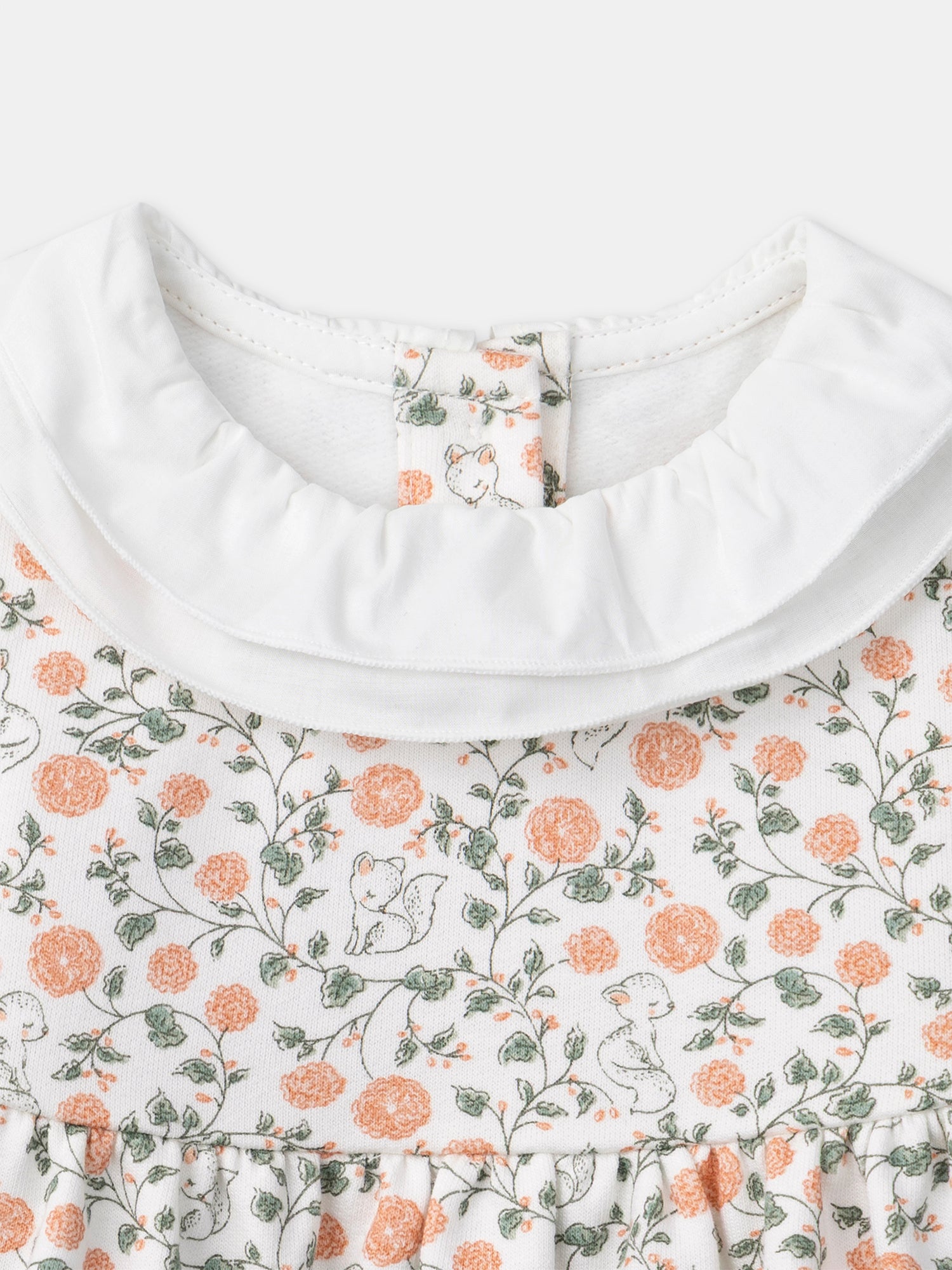 Conjunto de vestido con estampado floral + chaleco + medias para recién nacidas