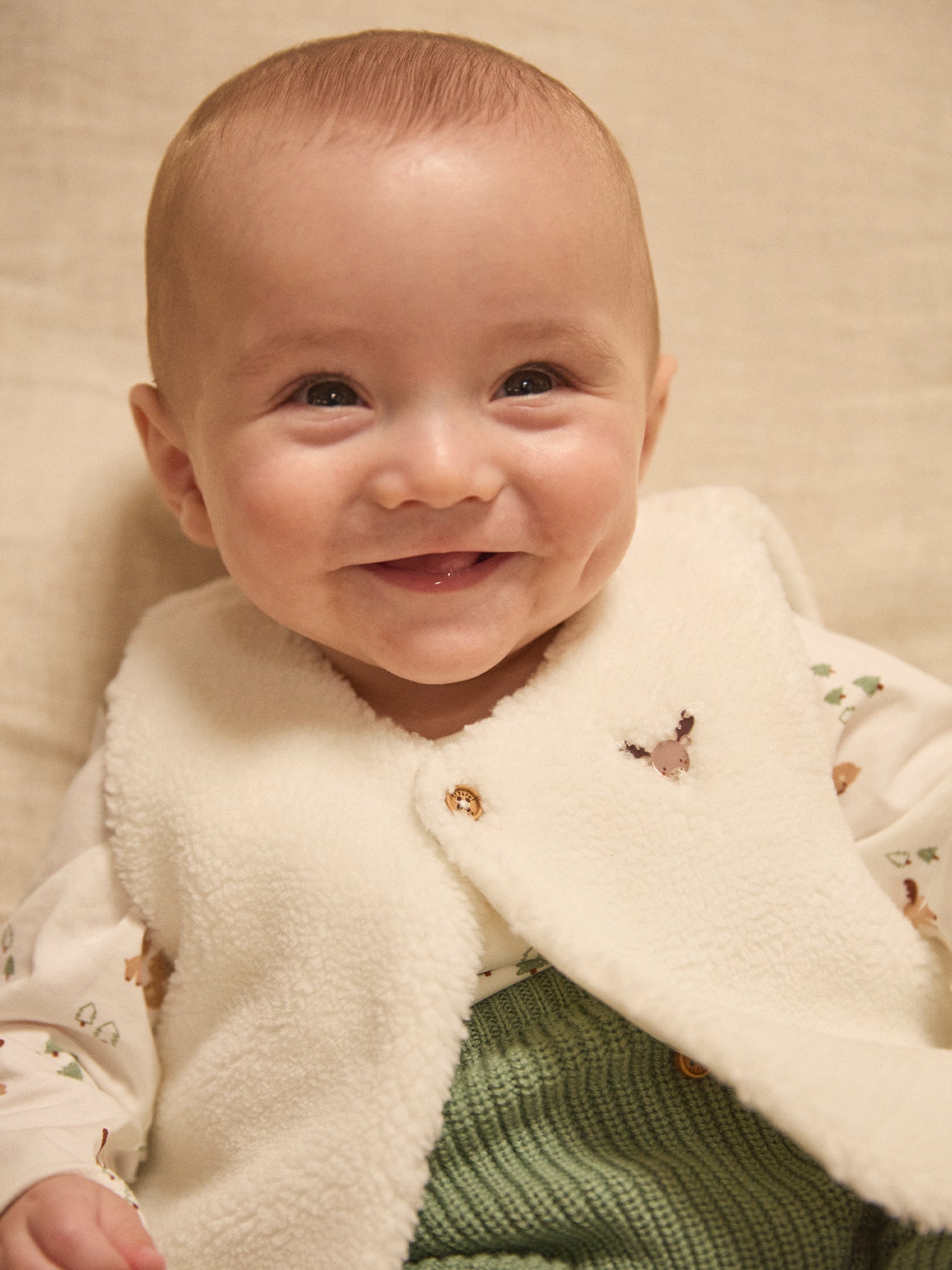 Conjunto de camiseta impresa + chaleco + pantalones para niño recién nacido