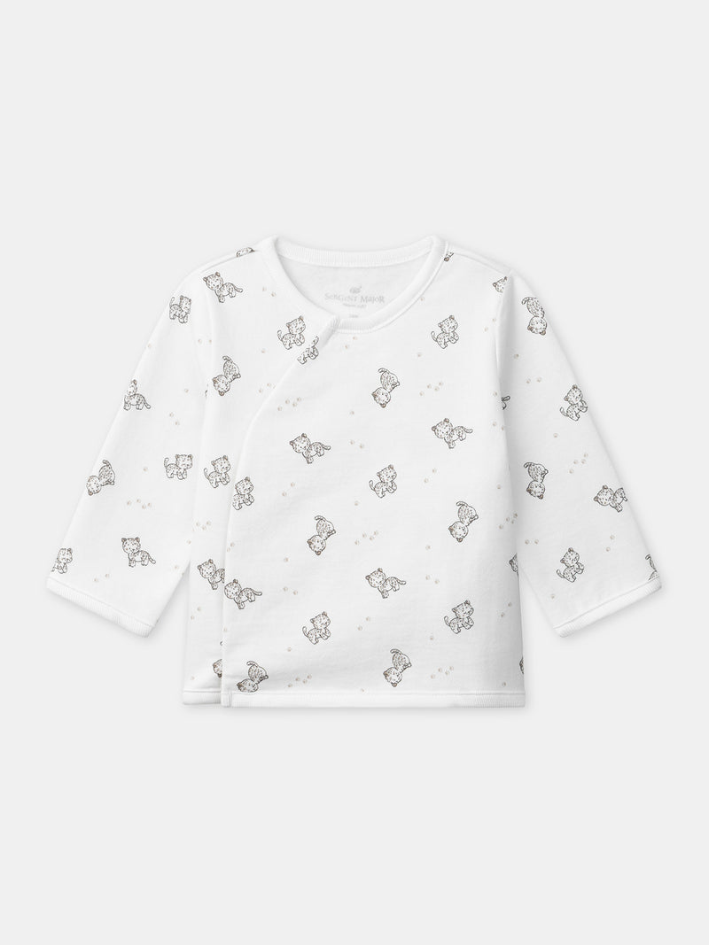Conjunto de braga con estampado de pantera + pantalones + calcetines para recién nacidos unisex