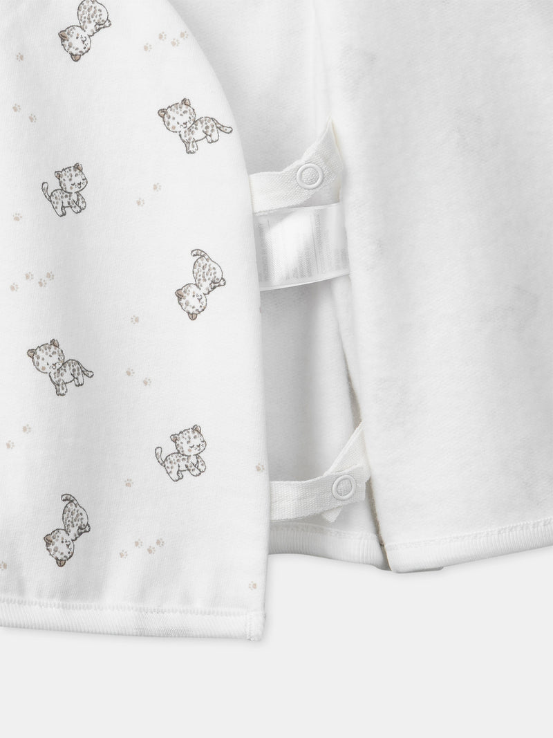Conjunto de braga con estampado de pantera + pantalones + calcetines para recién nacidos unisex