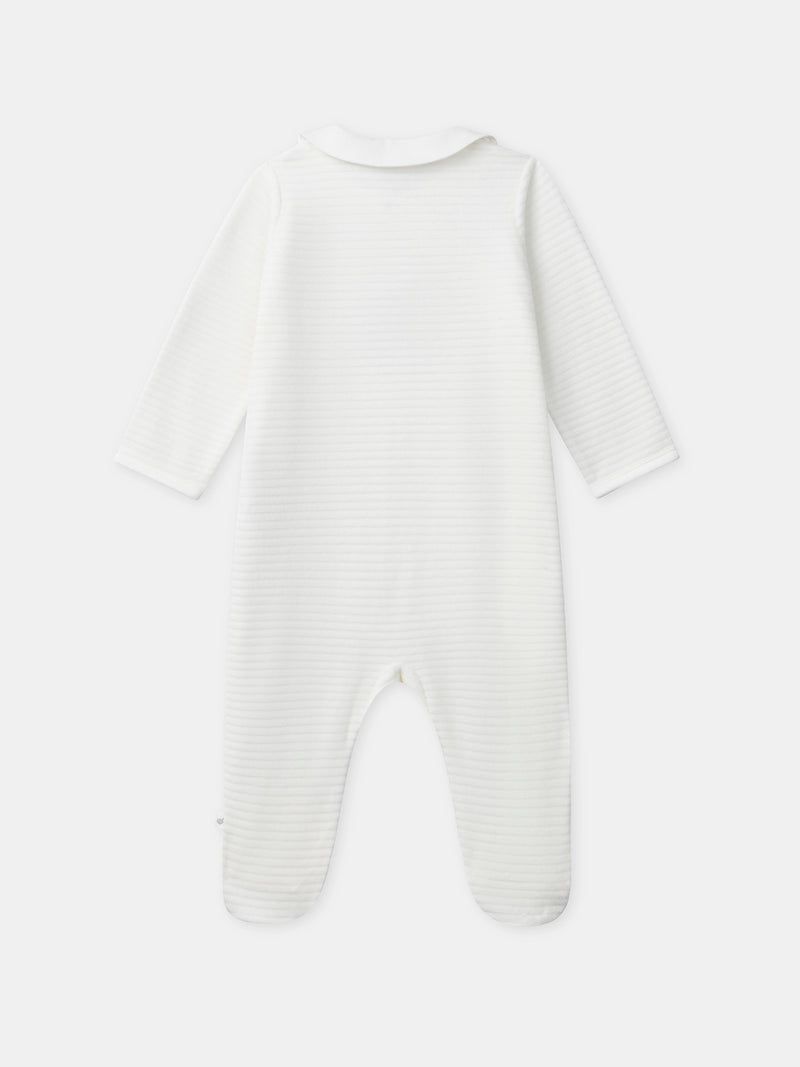 Body de Terciopelo Blanco con Cuello Mixto