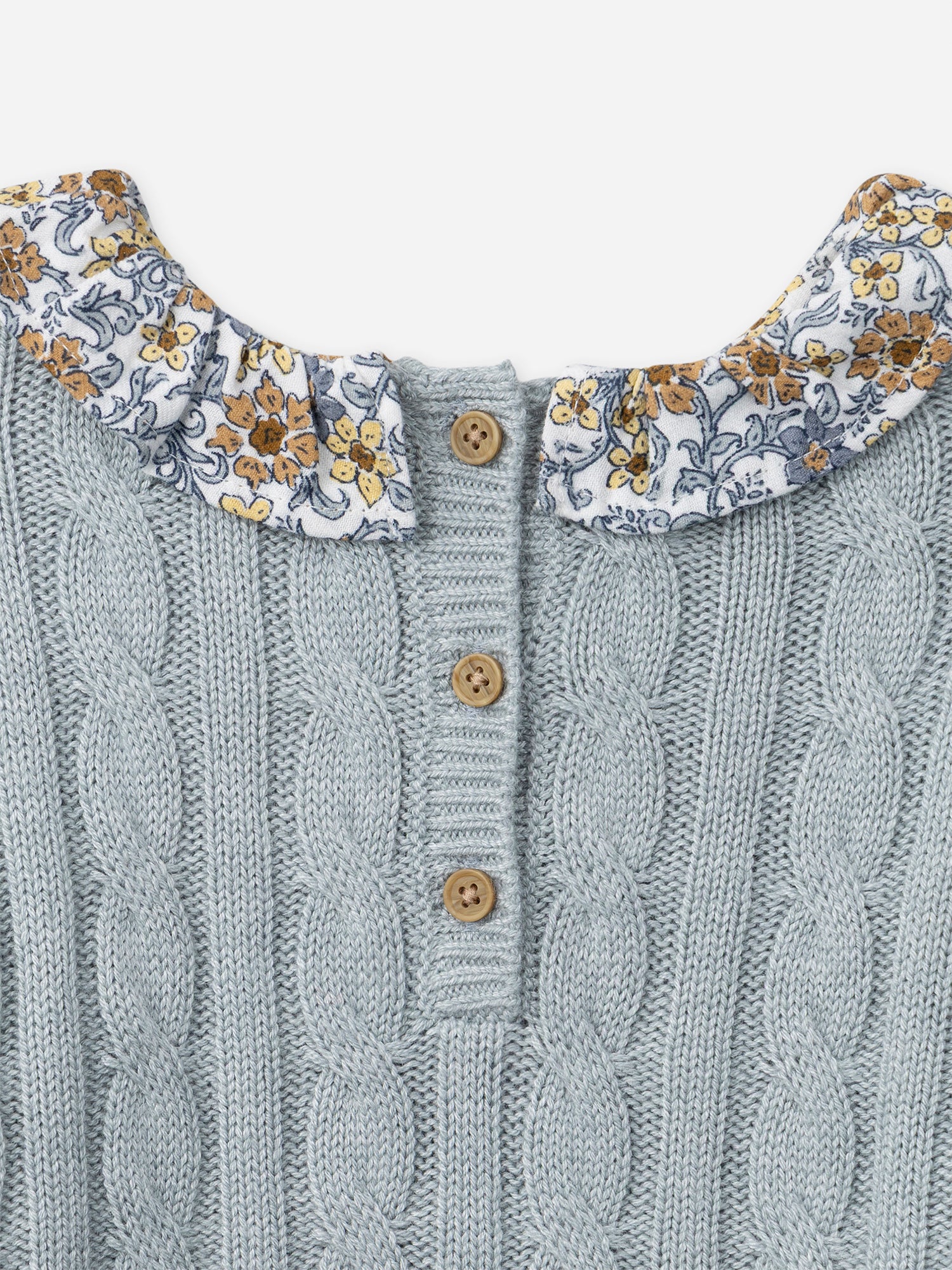 Conjunto de suéter azul desgastado y leggings estampados para bebés niñas