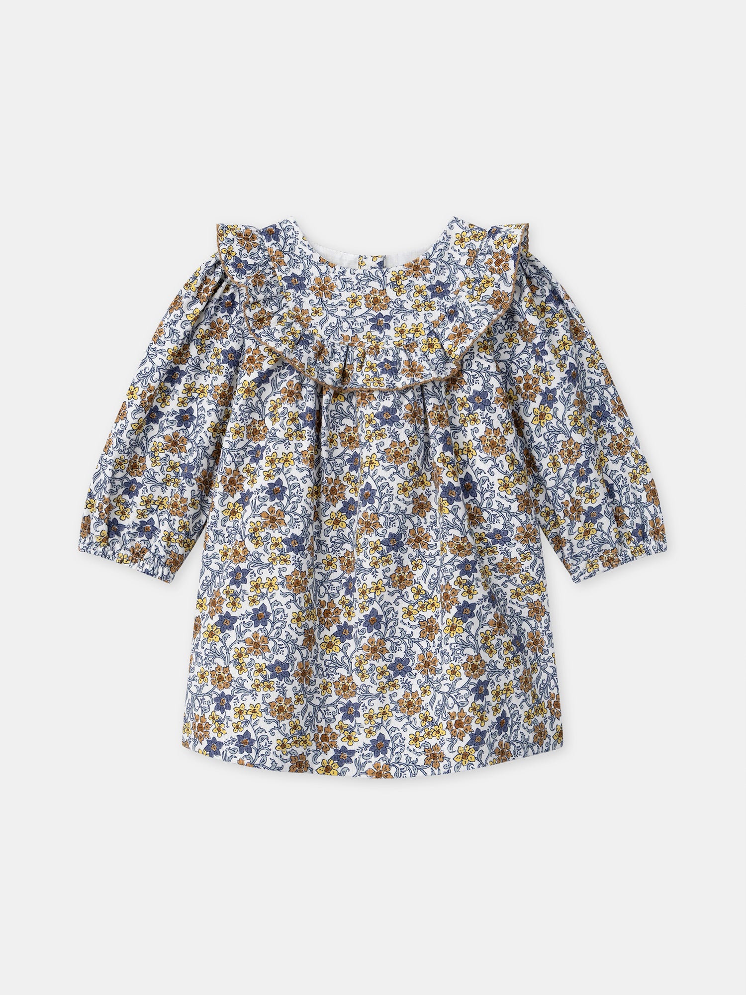 Vestido de Terciopelo Impreso de Flores para Niñas Bebé