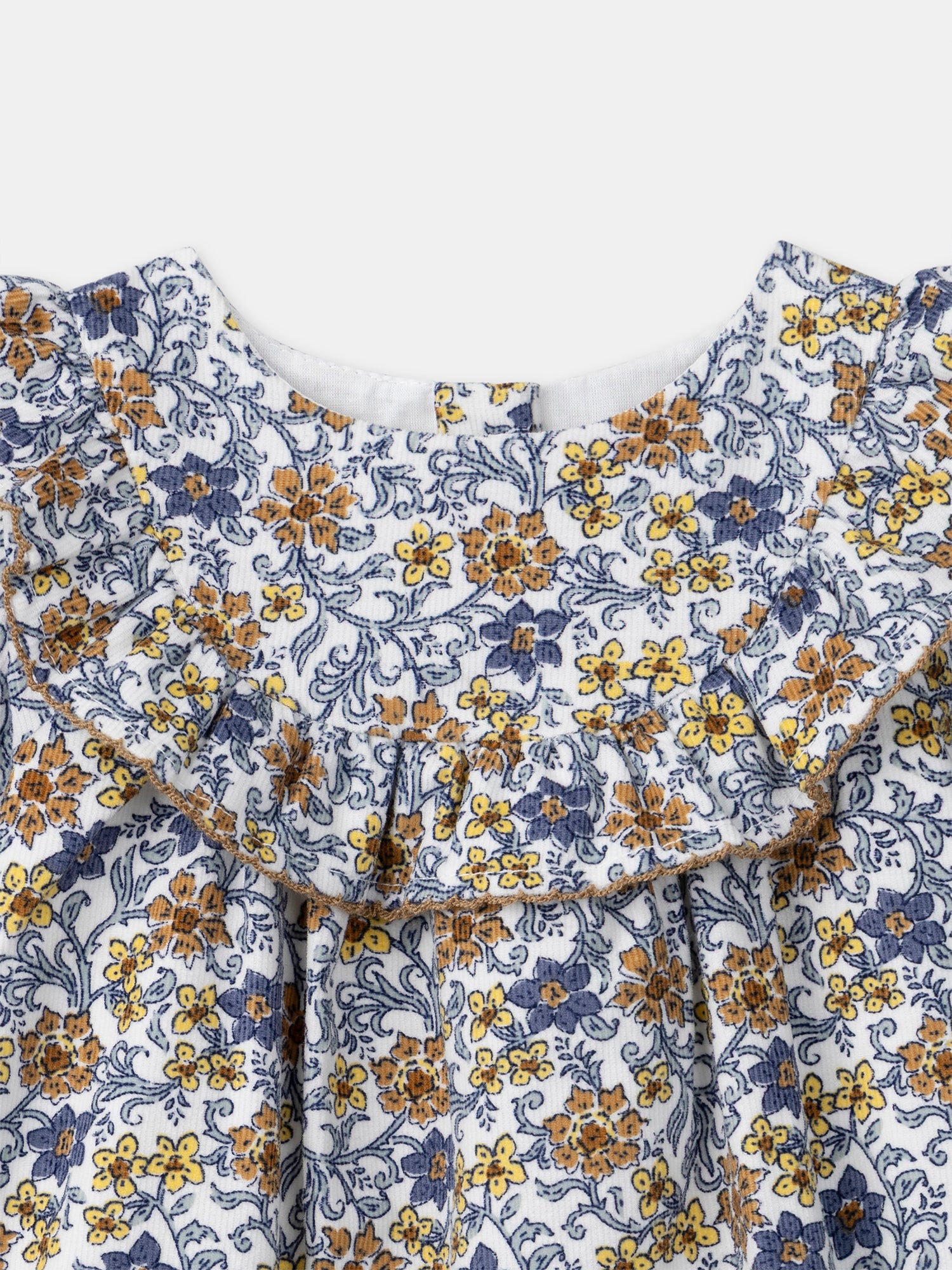 Vestido de terciopelo con estampado floral para niñas