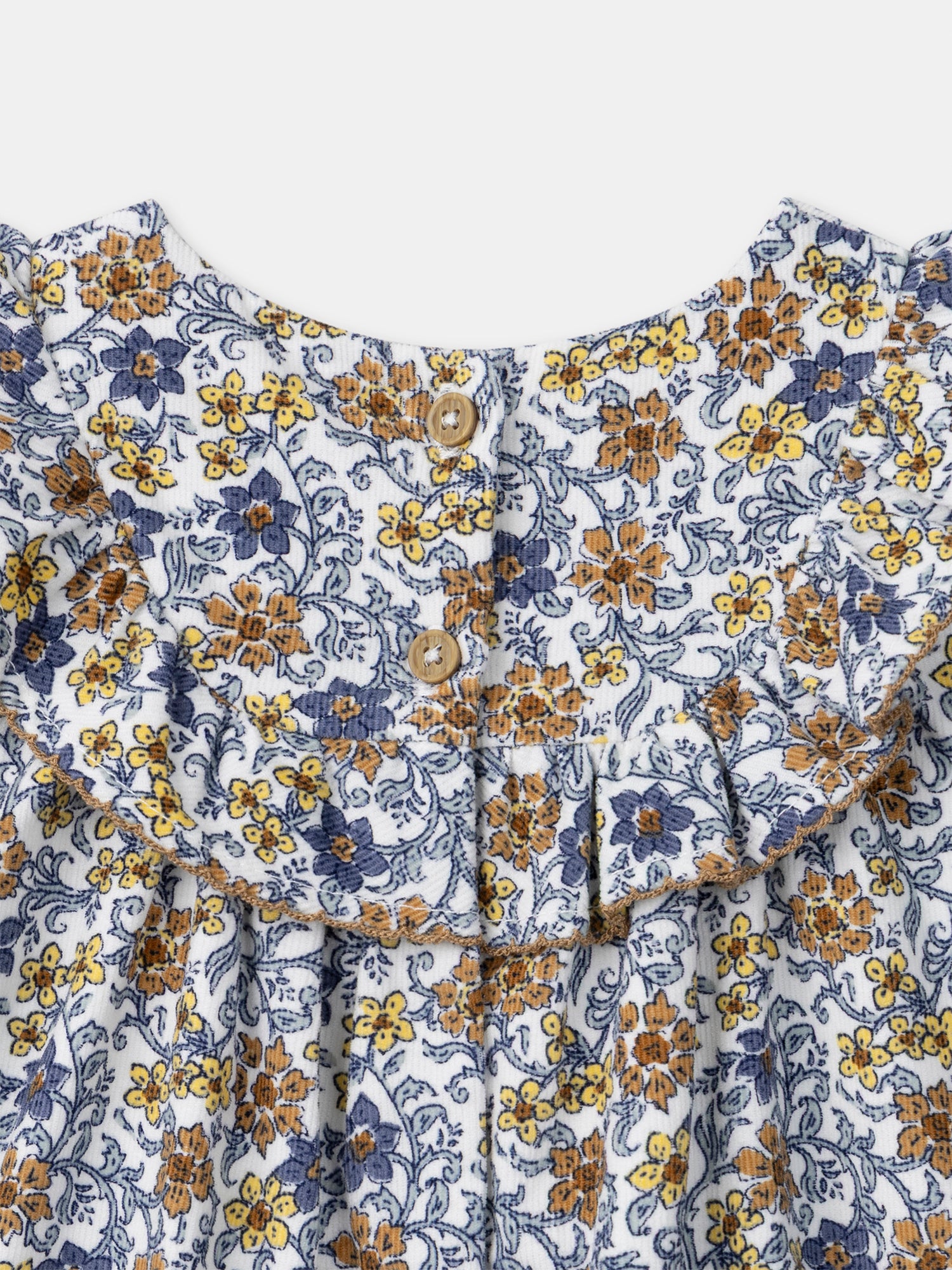 Vestido de terciopelo con estampado floral para niñas