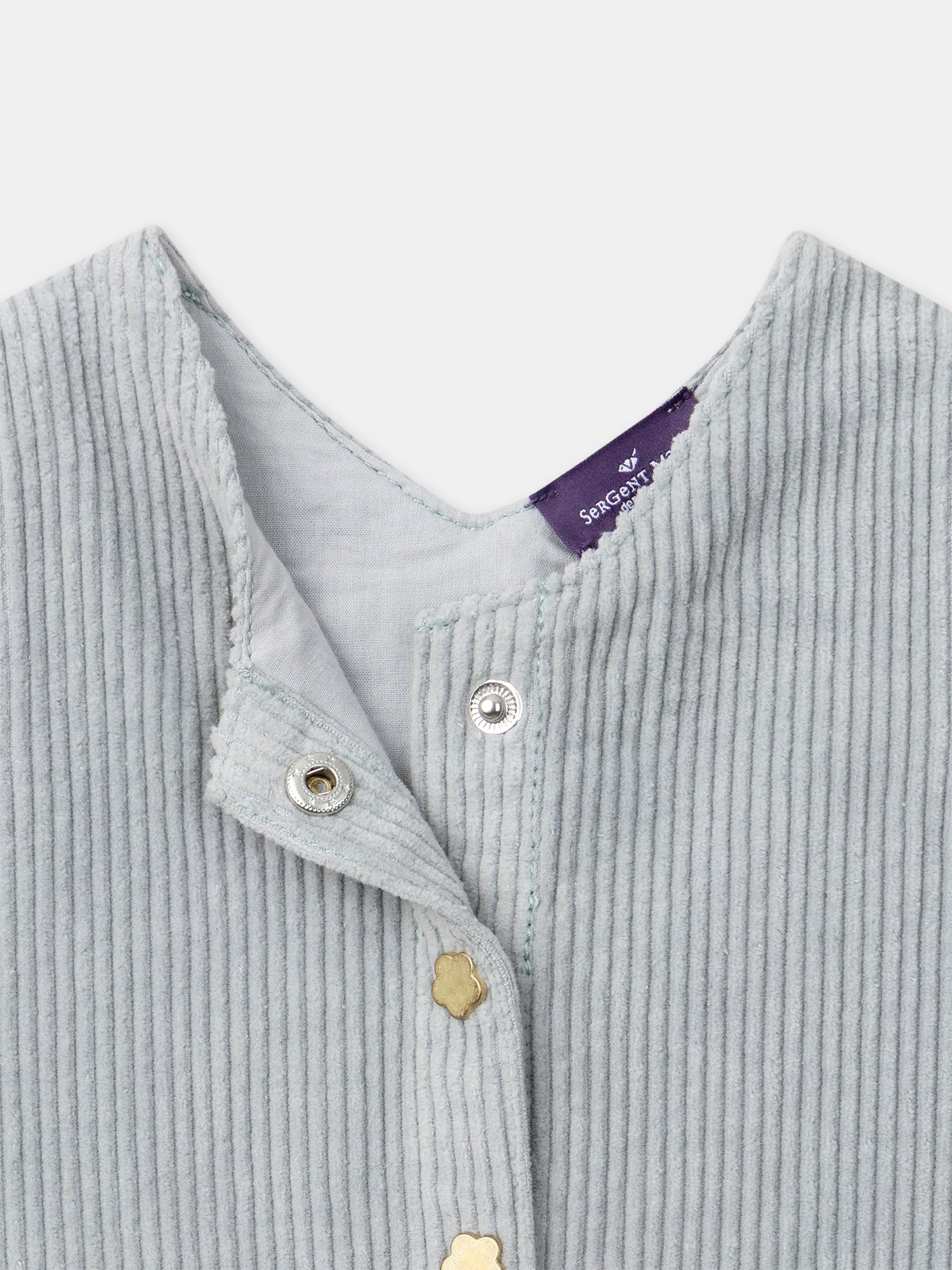 Overol de terciopelo azul gris para Bebé Niña