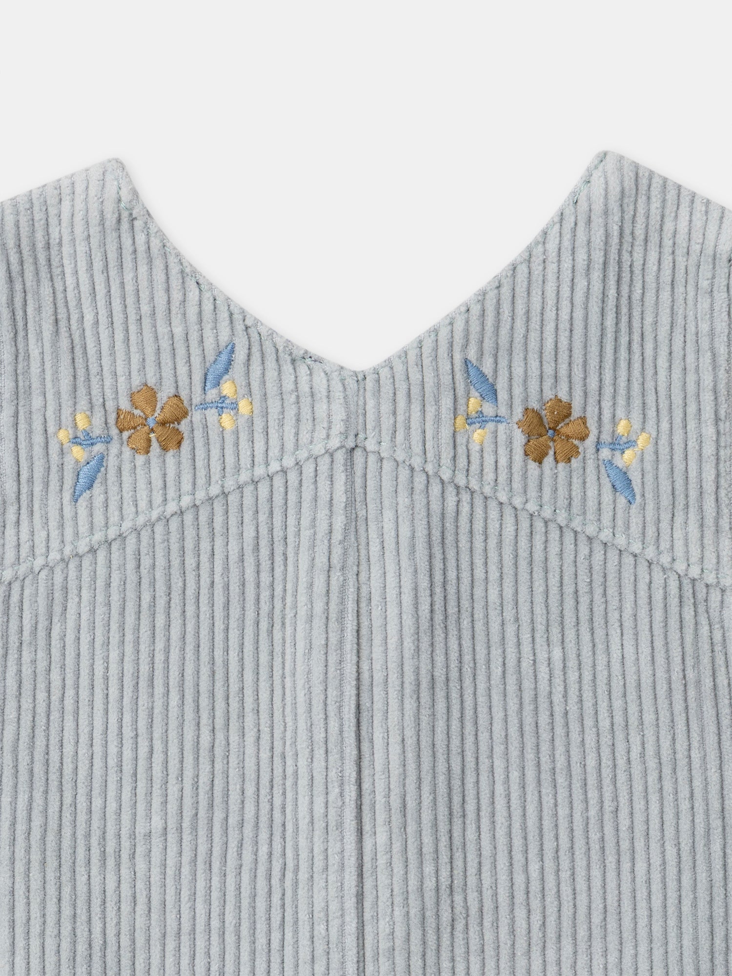 Overol de terciopelo azul gris para Bebé Niña