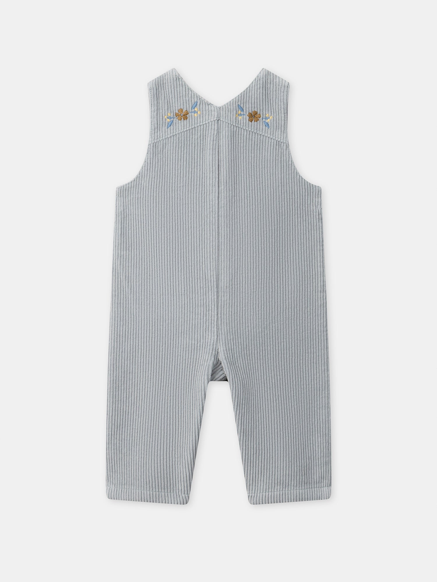 Overol de terciopelo azul gris para Bebé Niña