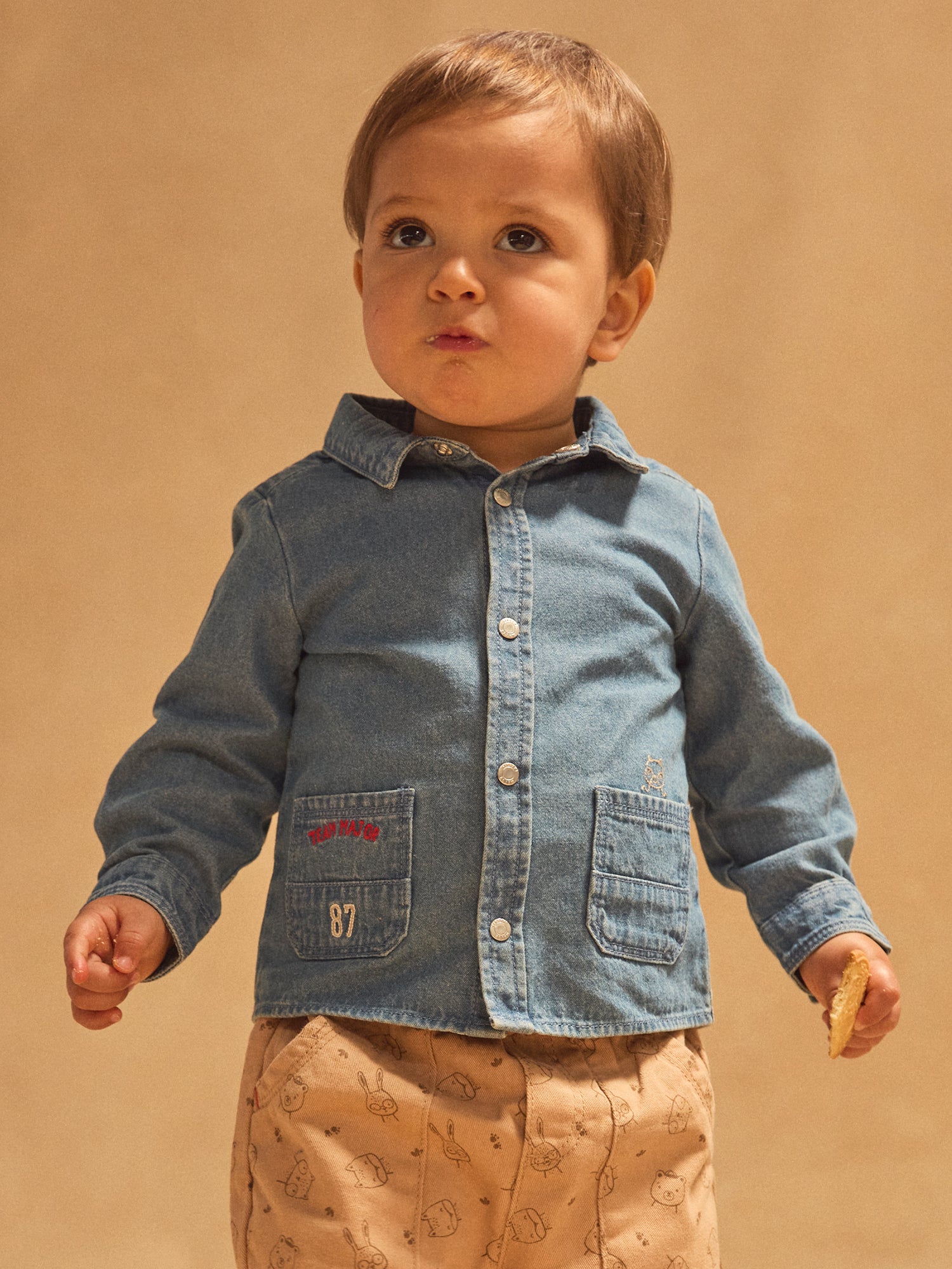 Camisa de Denim Azul para Bebé Niño