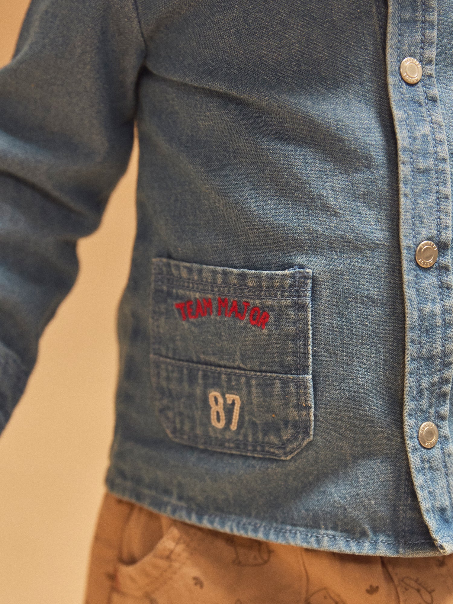 Camisa de Denim Azul para Bebé Niño