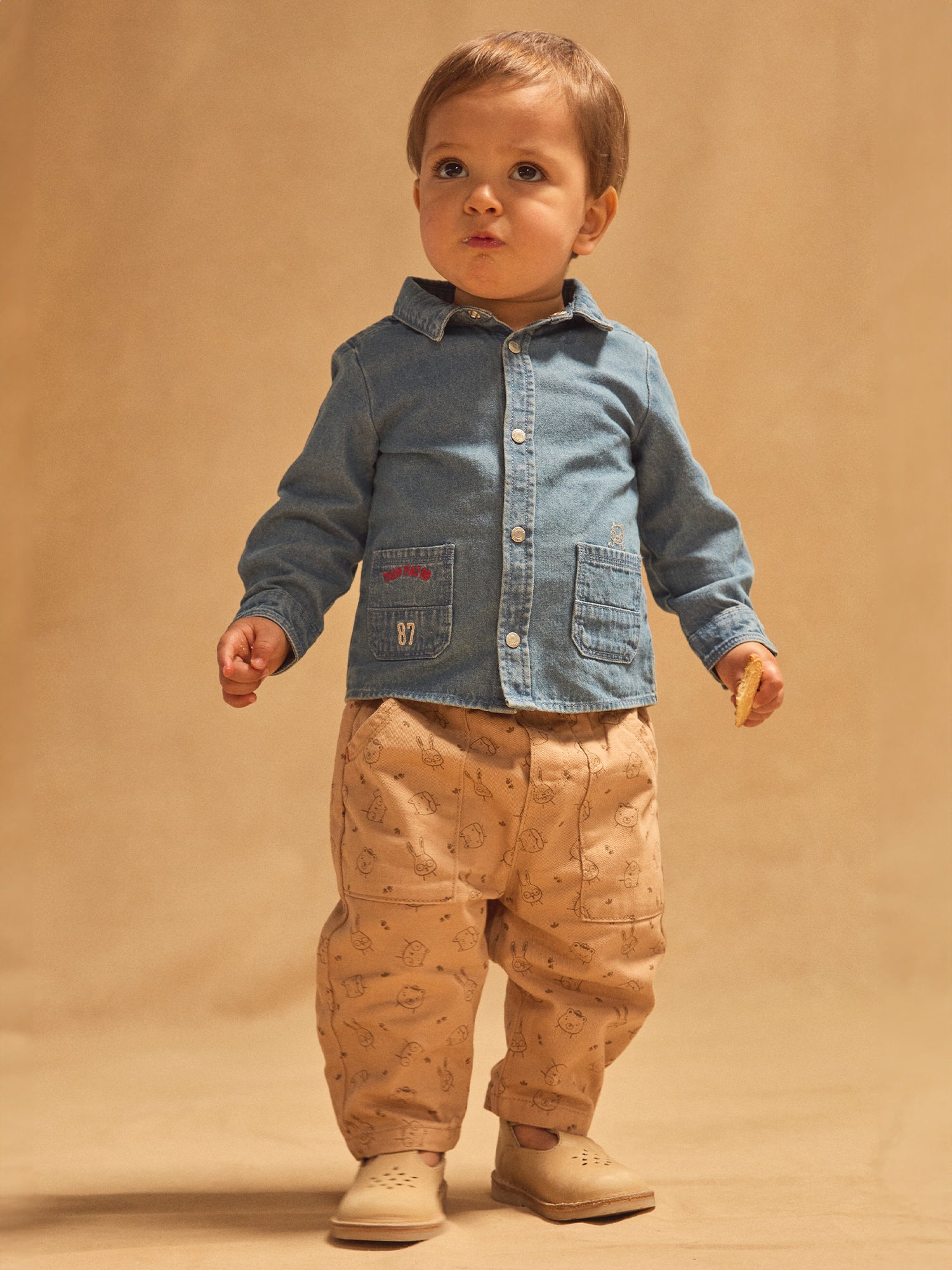 Camisa de Denim Azul para Bebé Niño