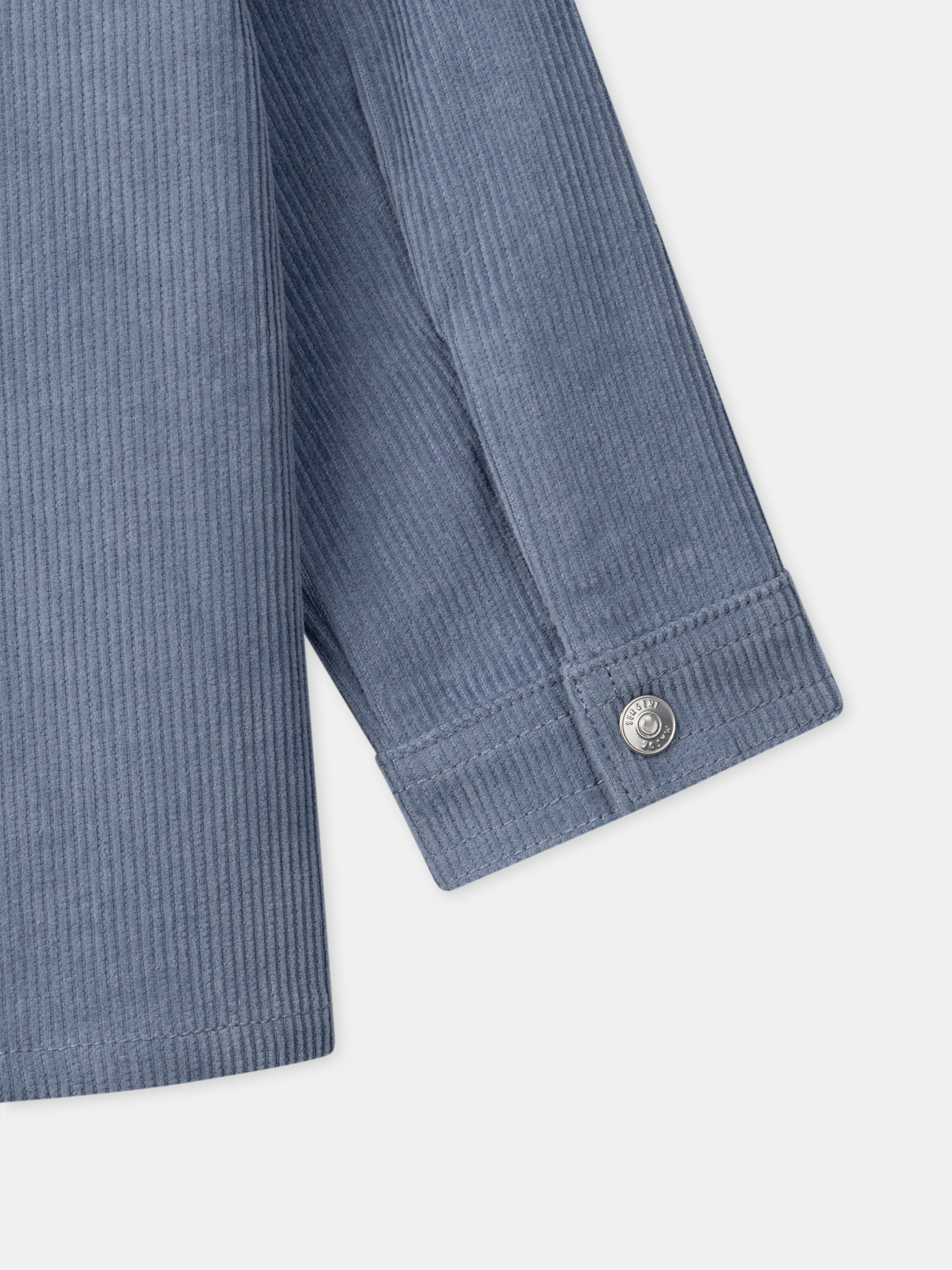 Camisa de terciopelo azul gris bebé niño