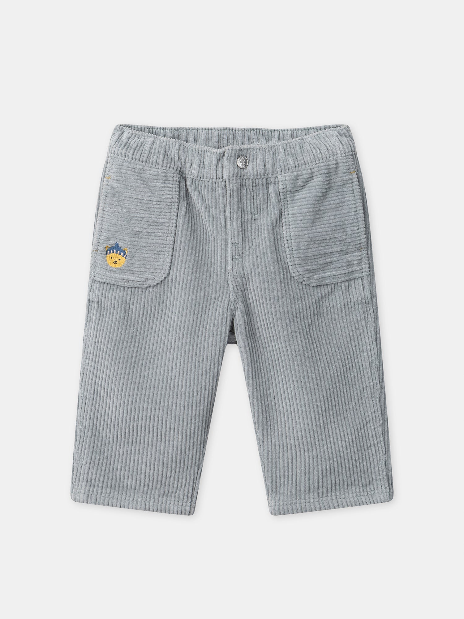 Pantalones de Terciopelo Azul Grisáceo para Bebé Niño