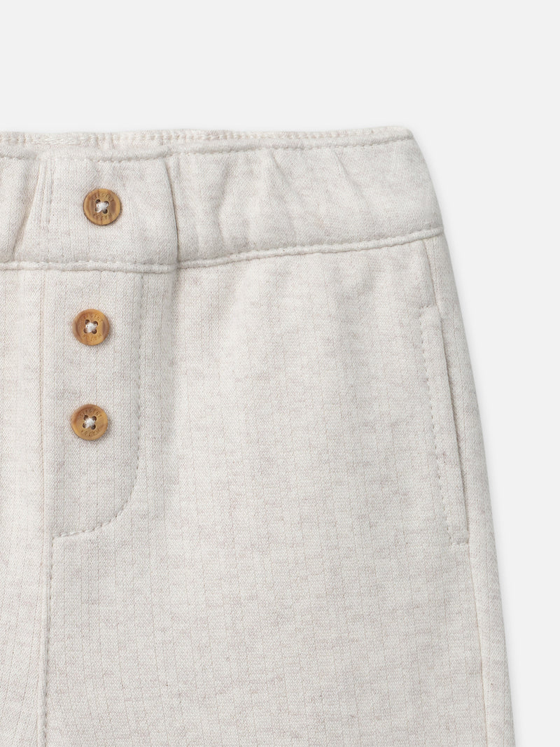 Pantalones ecru con cara de animal para bebé niño