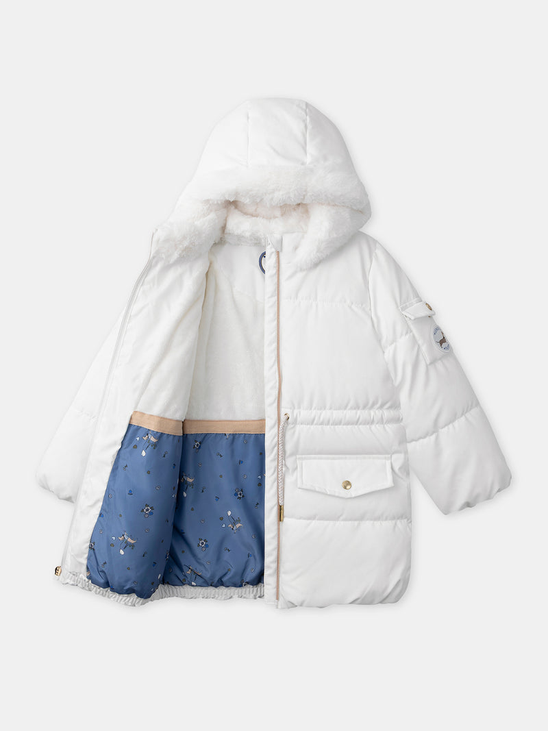 Chaqueta blanca acolchada niña
