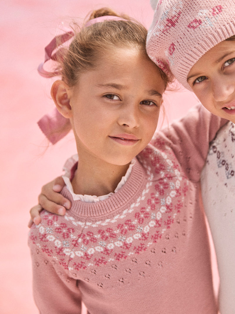 Suéter Rosa de Jacquard para Niñas