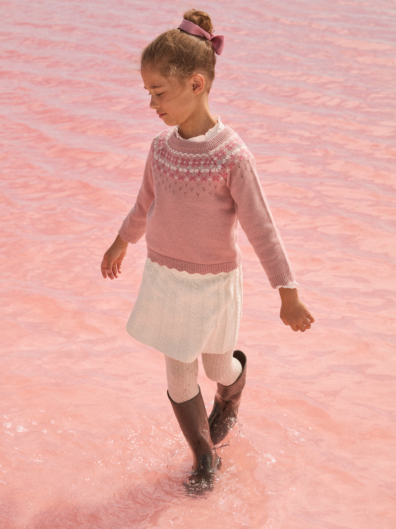 Suéter Rosa de Jacquard para Niñas