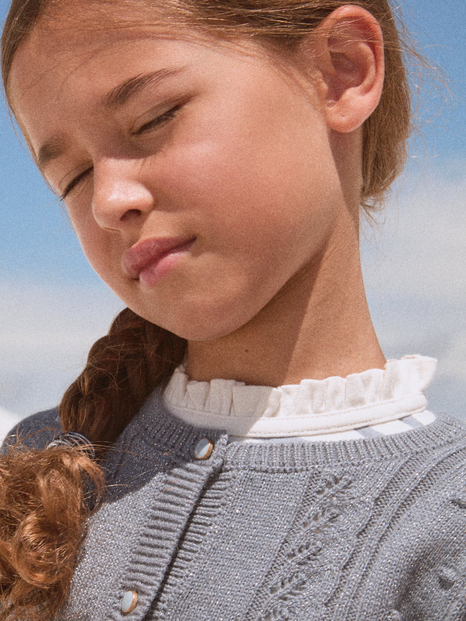 Cardigan Azul Grisáceo para Niñas