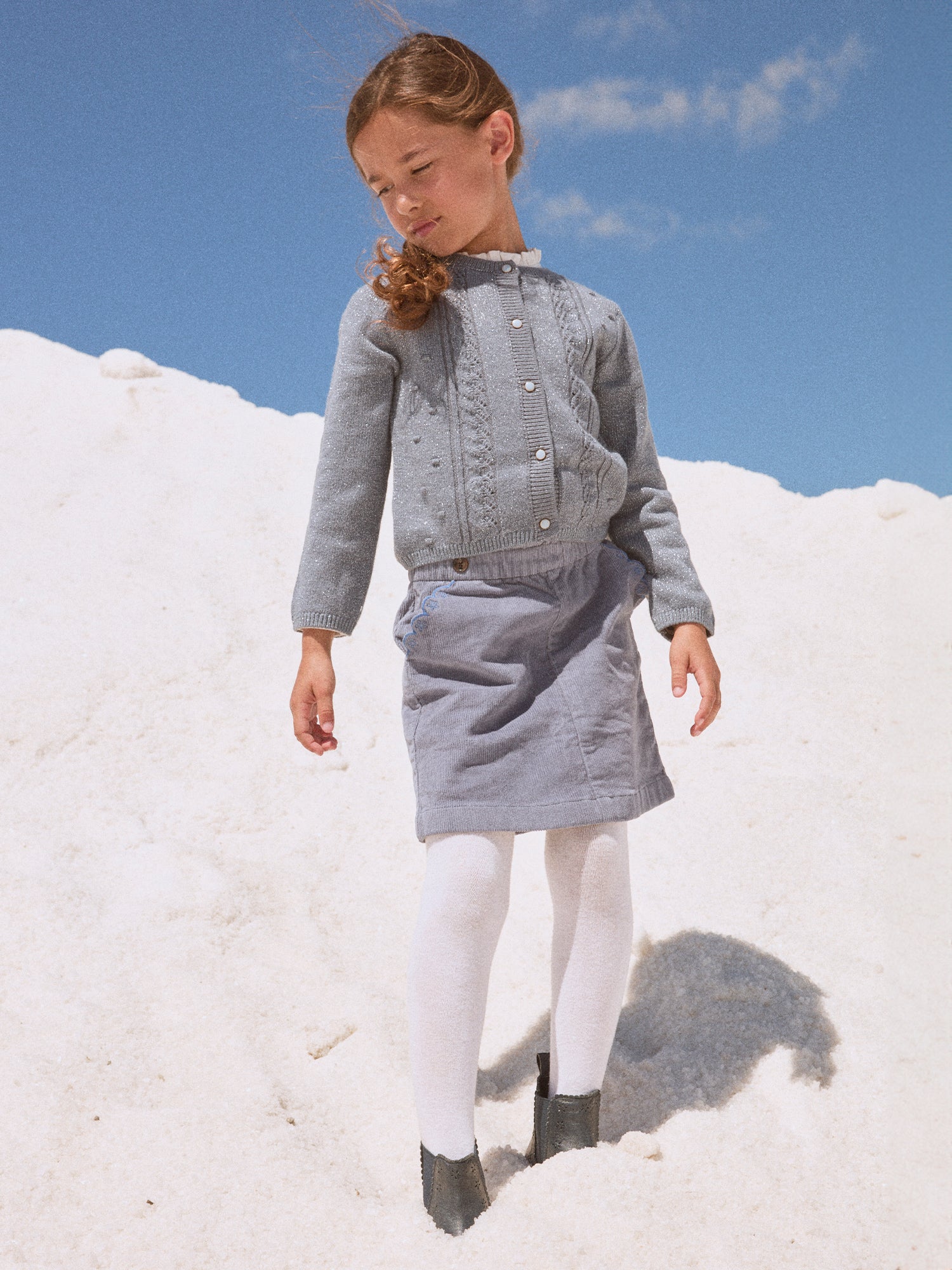 Cardigan Azul Grisáceo para Niñas