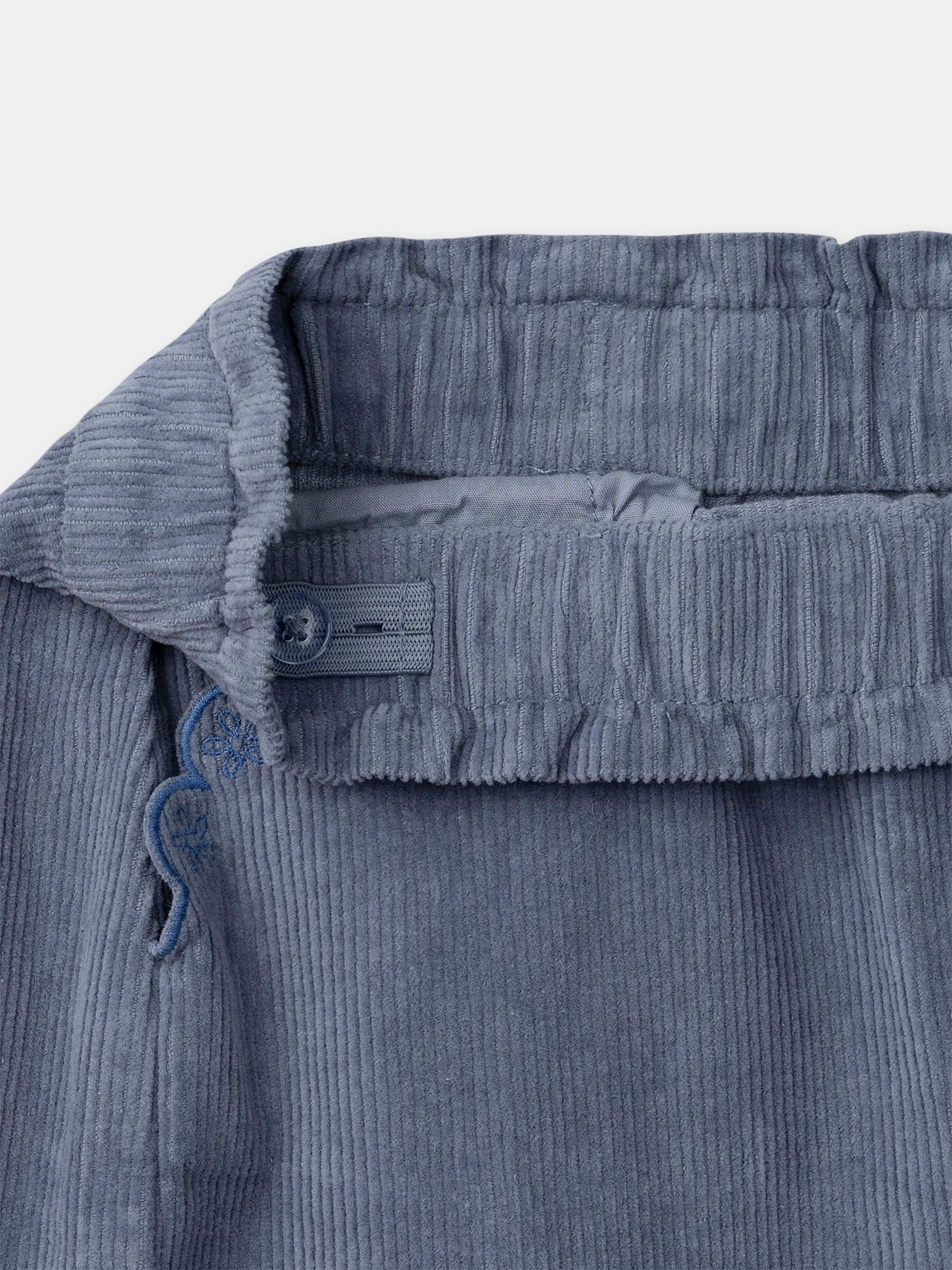 Falda Azul de Terciopelo para Niña