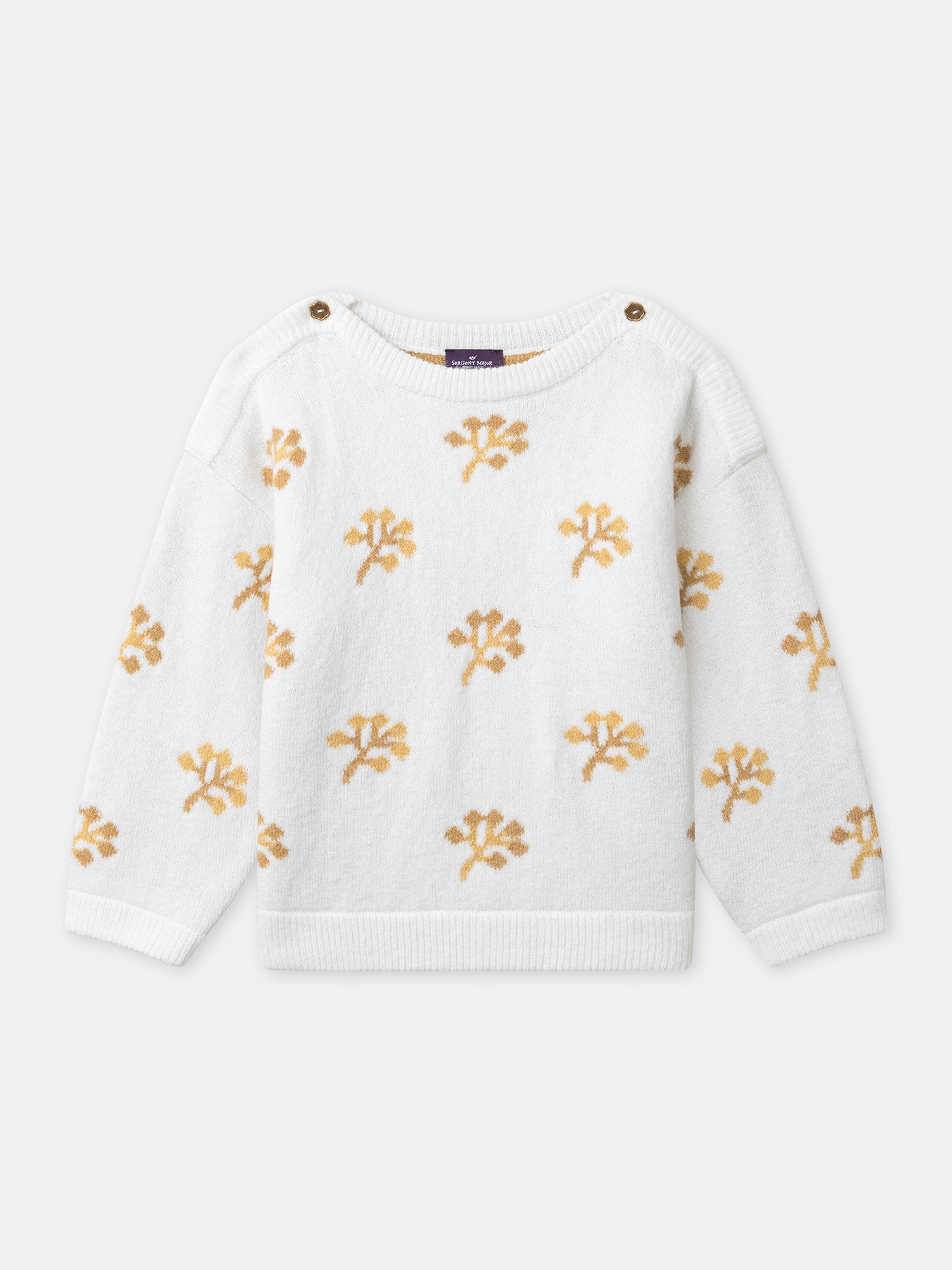 Suéter blanco con motivos de flores amarillas para Niña