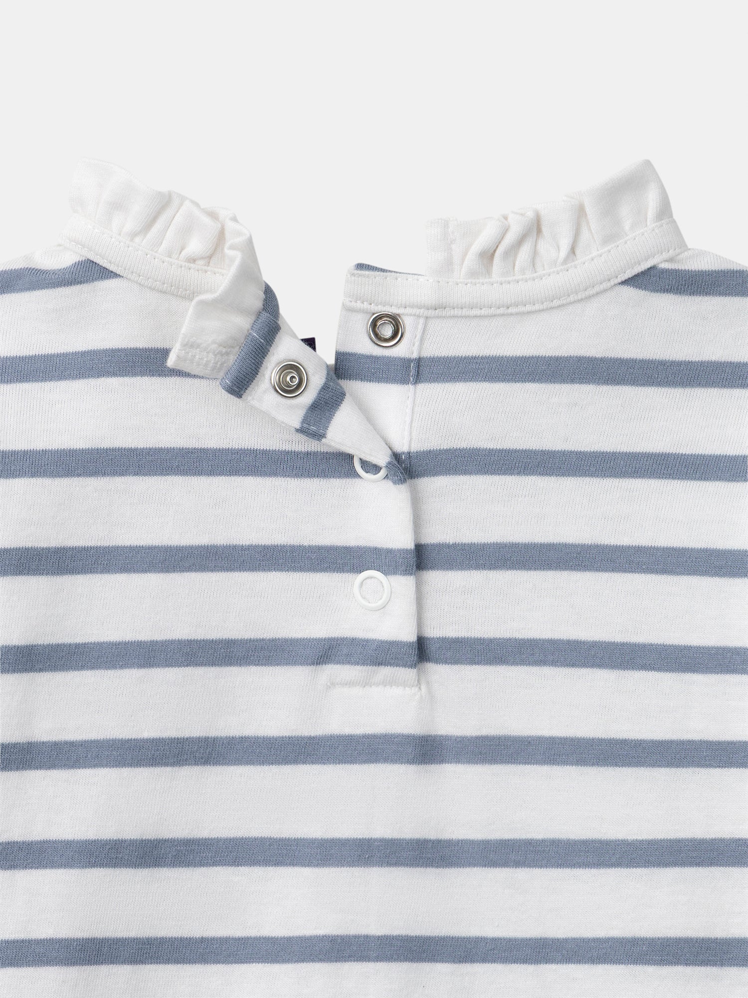 Camiseta de manga larga a rayas azules para niñas