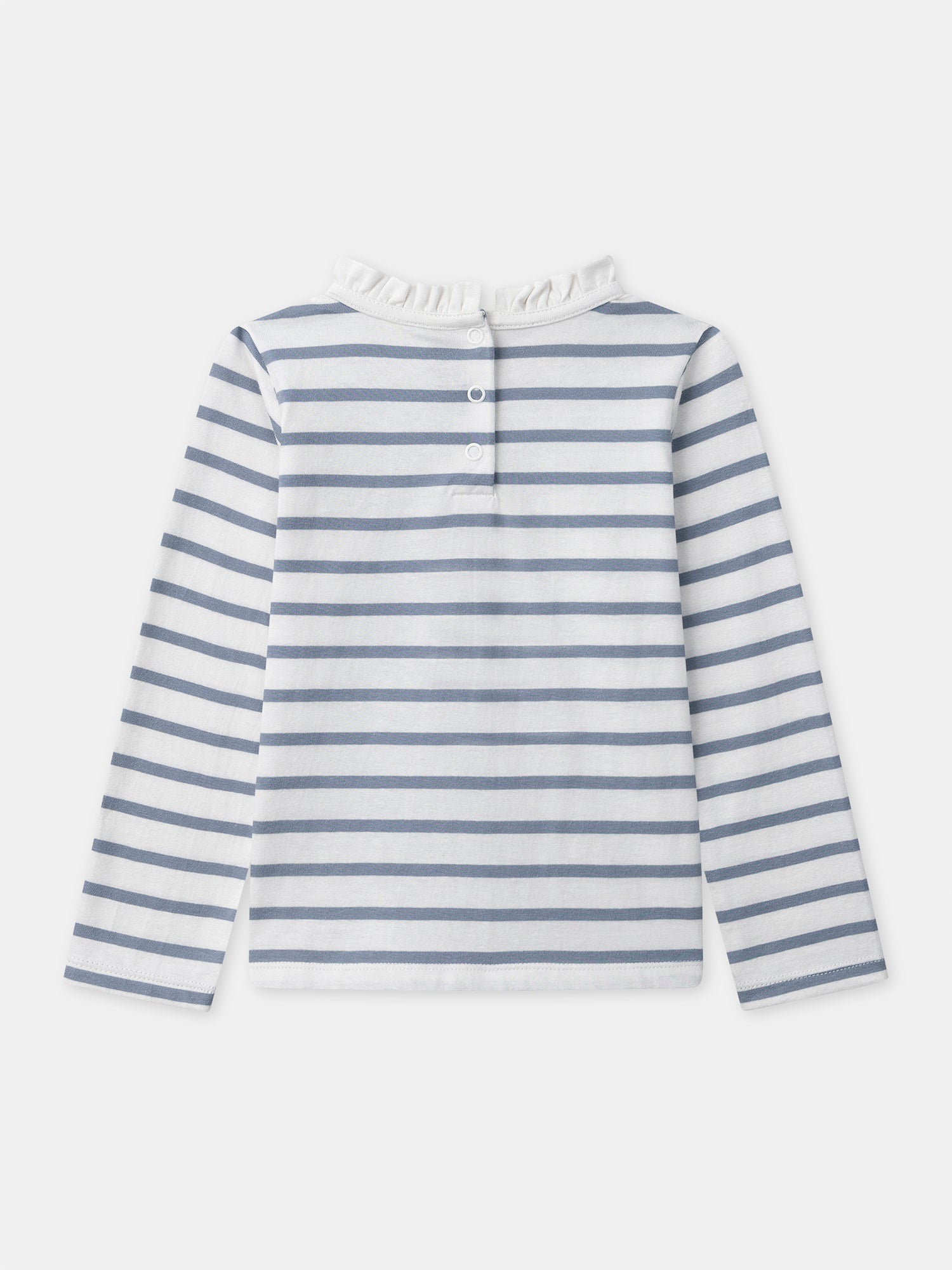 Camiseta de manga larga a rayas azules para niñas