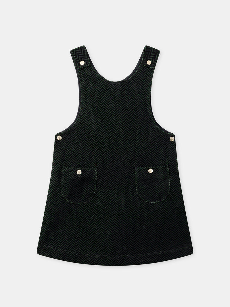 Robe Noël verte en velours Fille