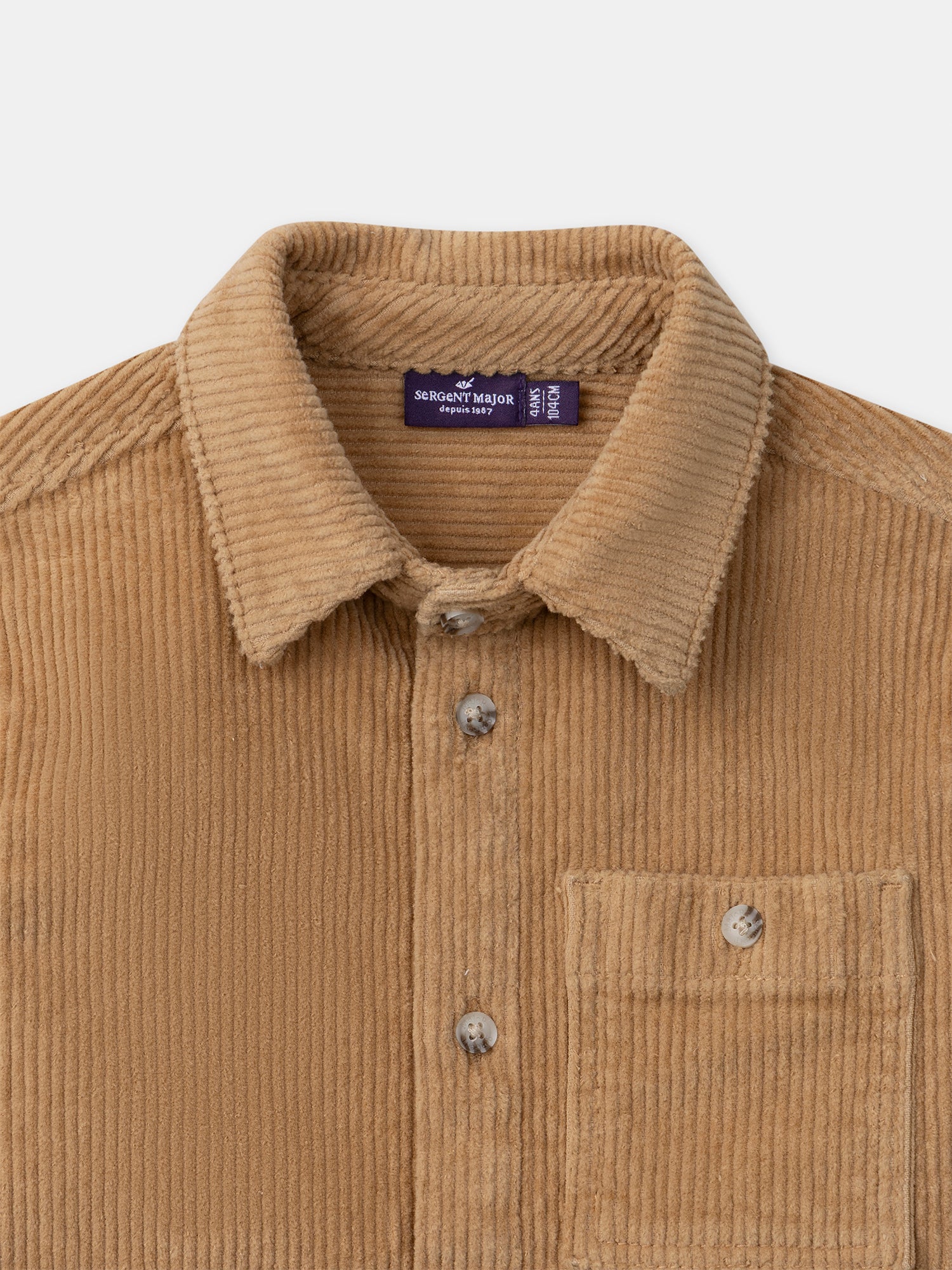 Camisa marrón de terciopelo para niños