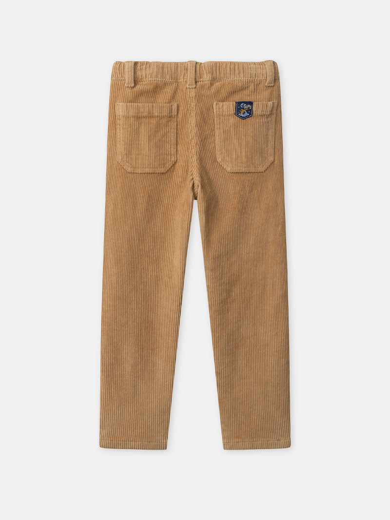 Pantalones de terciopelo marrón para niños
