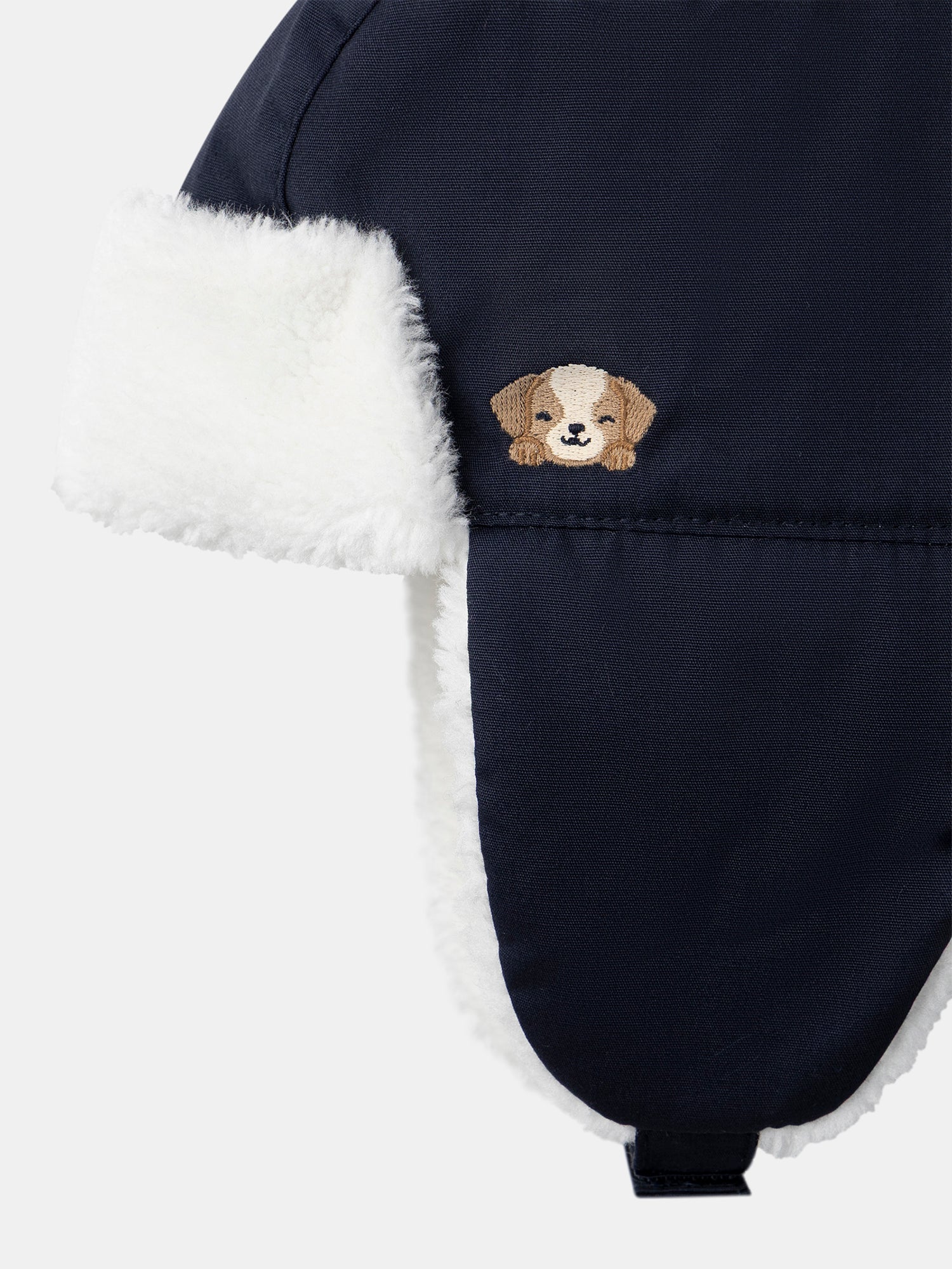 Gorro azul oscuro que cubre las orejas para bebé niño