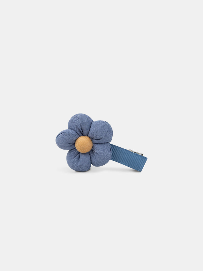 2 horquillas azules con flores para niñas