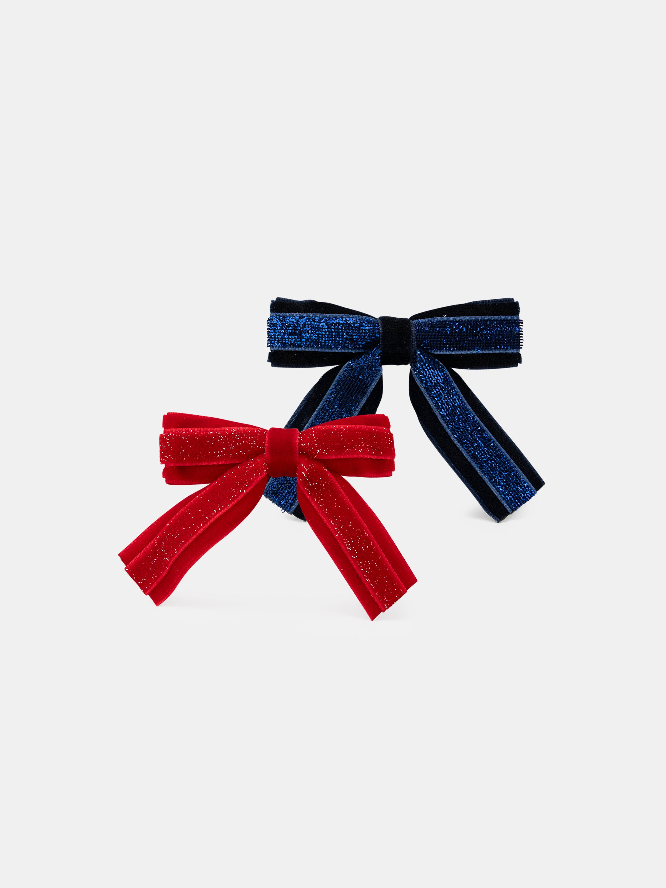 2 barrettes bleues ou rouges pailletés Fille