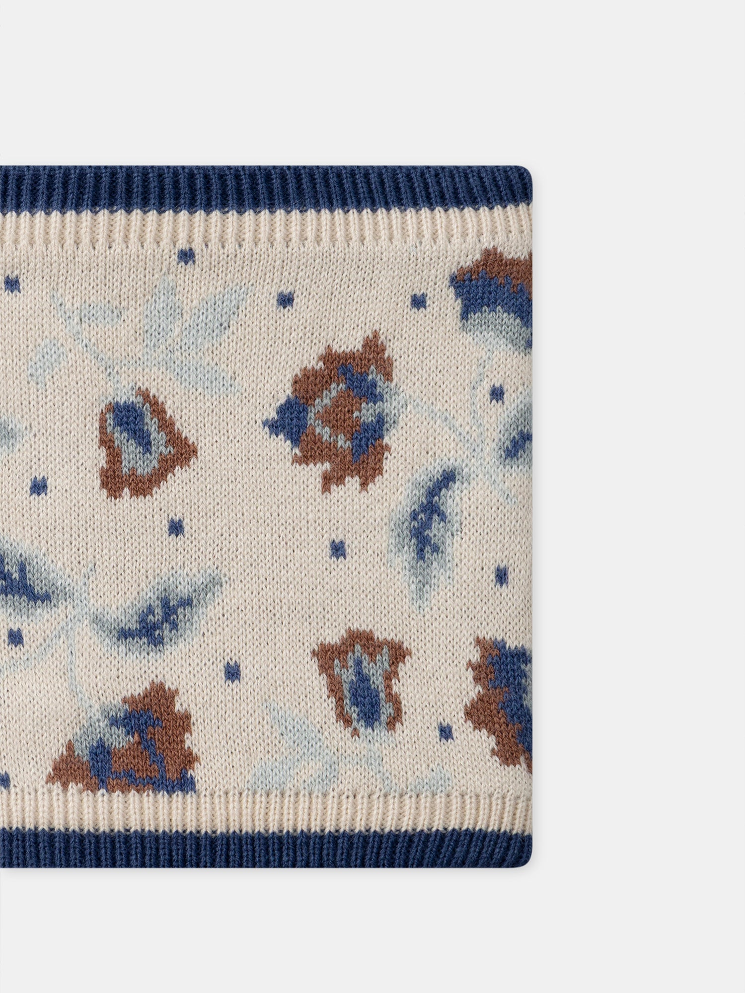 Bufanda beige con diseño de flores para niñas