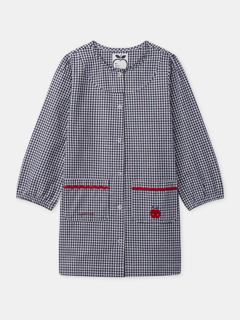 Delantal a Cuadros Azul Marino y Blanco para Niñas