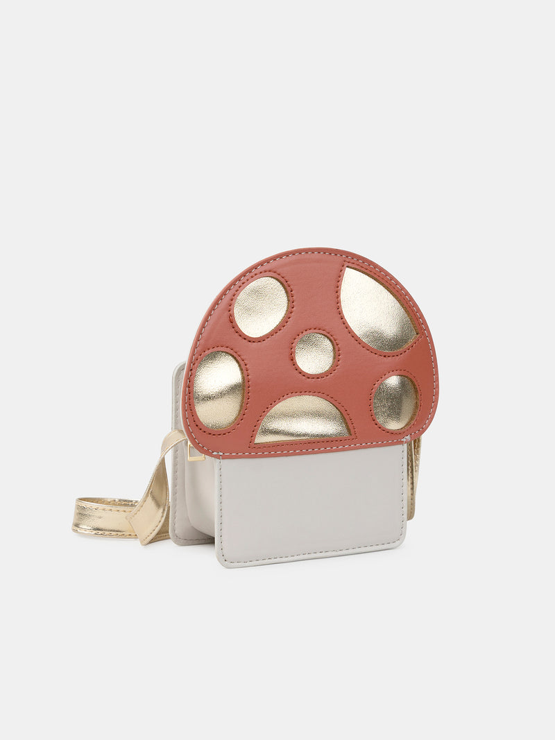 Bolso tricolor de champiñón con bandolera para niñas