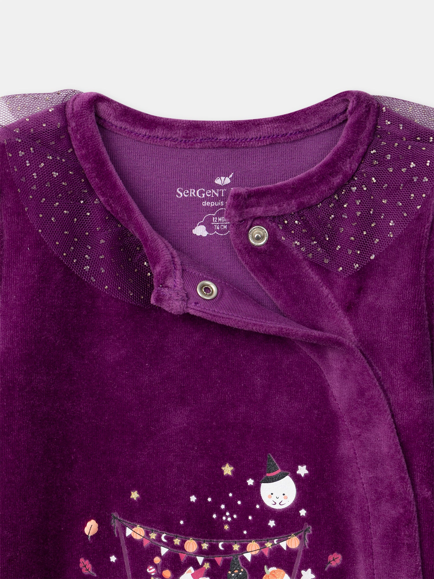Saco de dormir de terciopelo violeta + Gorro de calabaza Bebé Niña