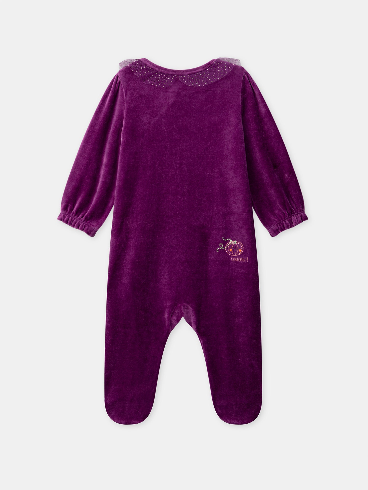 Saco de dormir de terciopelo violeta + Gorro de calabaza Bebé Niña