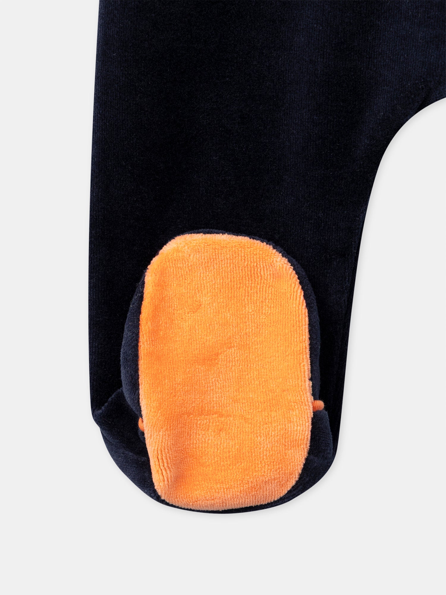 Mameluco de terciopelo azul marino + Sombrero de calabaza para bebé niño