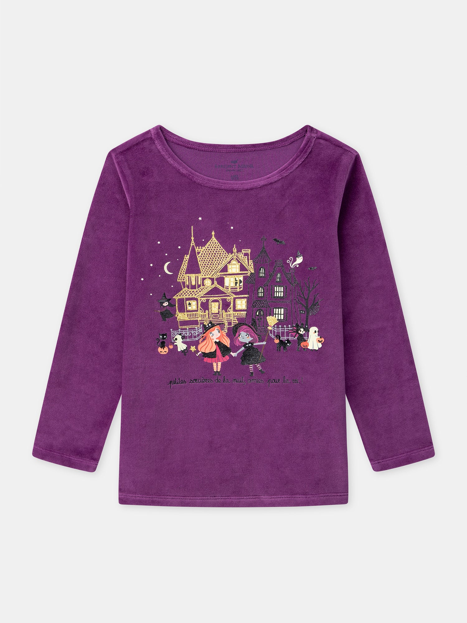 Pijama de terciopelo violeta + Capa para niña