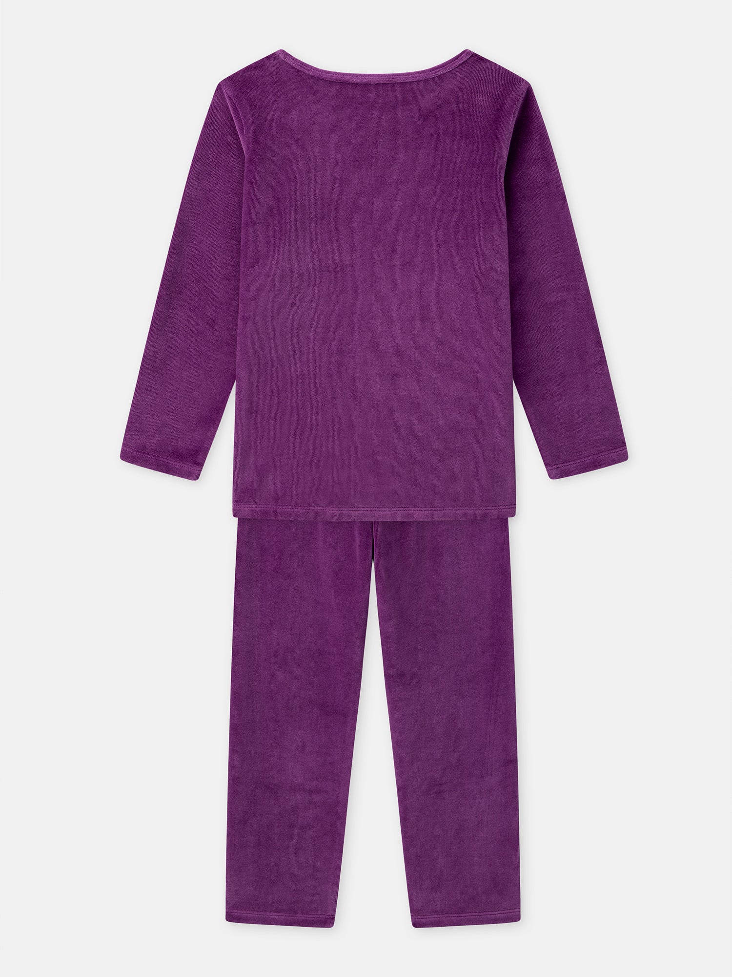 Pijama de terciopelo violeta + Capa para niña