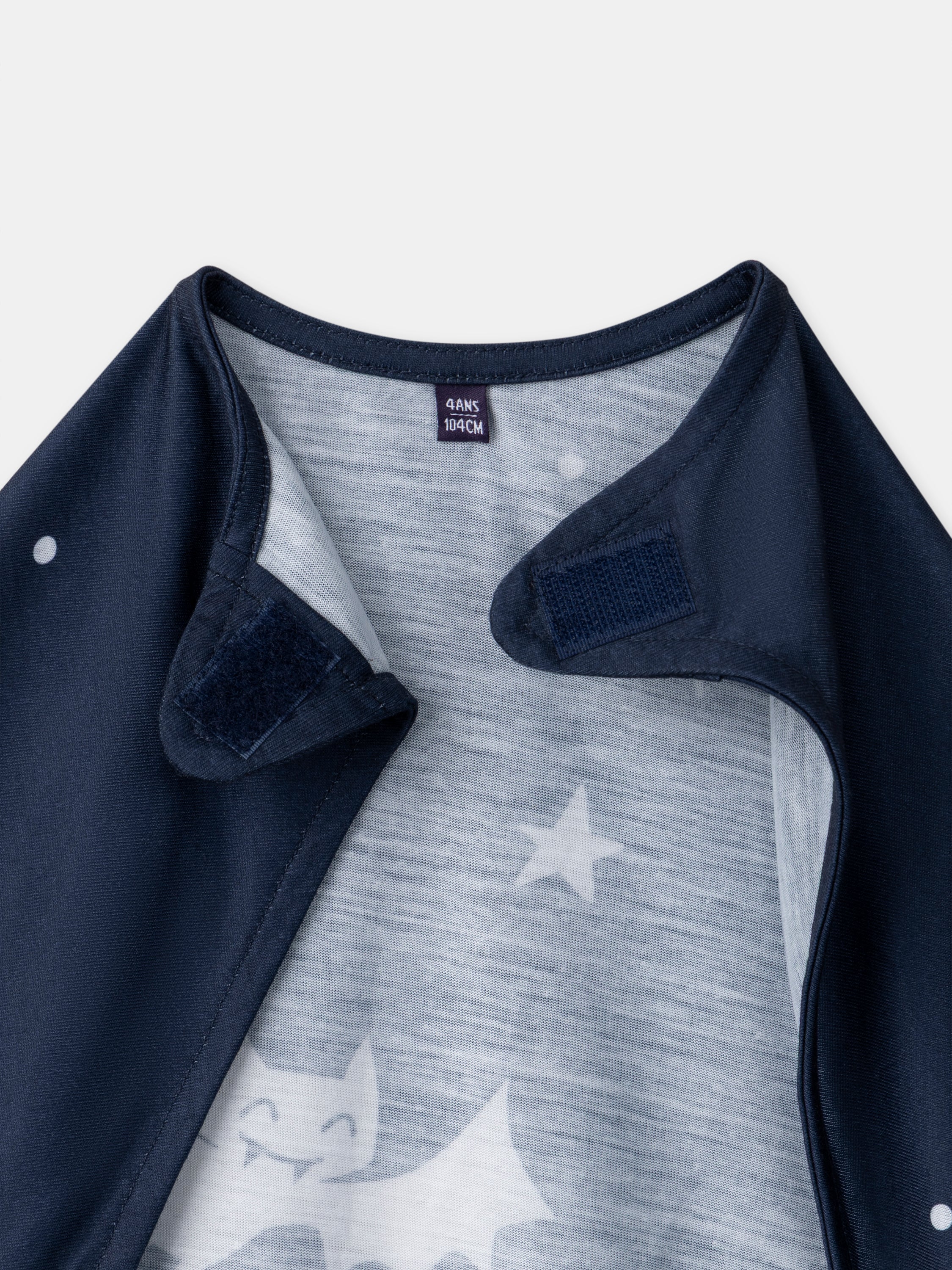 Pijama de terciopelo azul marino + Capa para niño